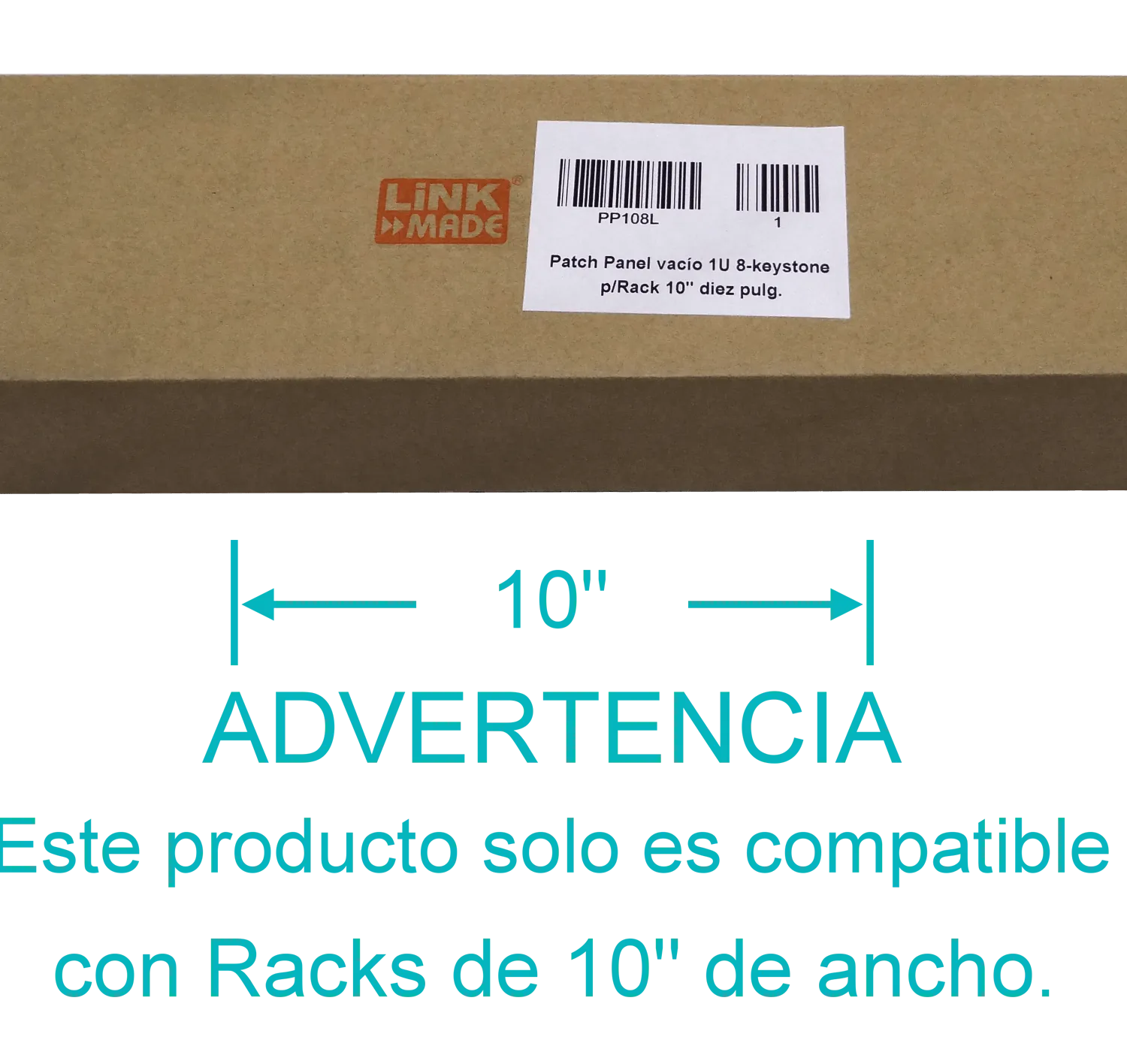 Patch Panel LINKMADE PP108L 1U 10 Pulgadas 8 Keystone Vacio Metalico 2