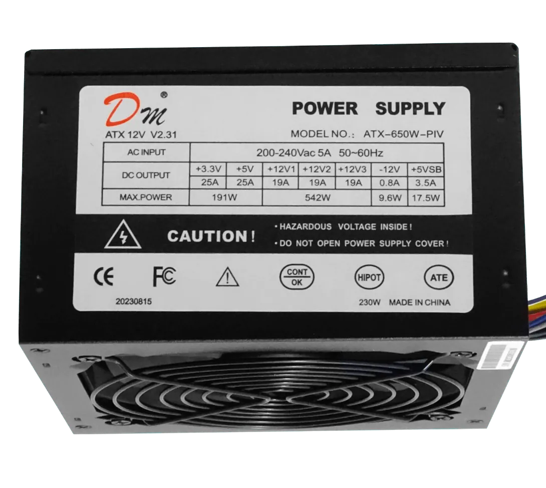 Fuente de Poder ATX 650W DM Sata, Requiere Cable C13, Modelo 4816 3