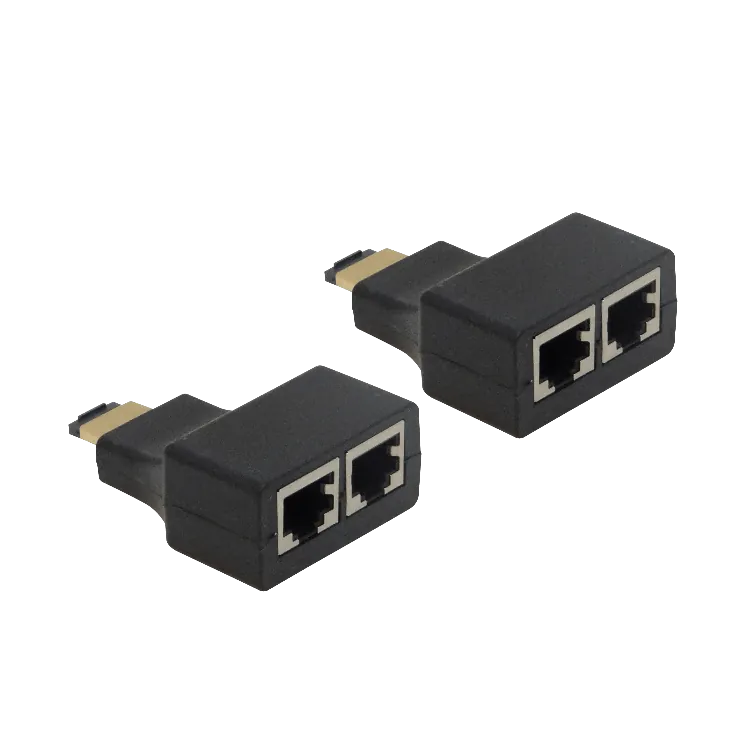 Extensor HDMI Pasivo con 2 Cables UTP Cat5e, Hasta 30 Metros, RJ45 3