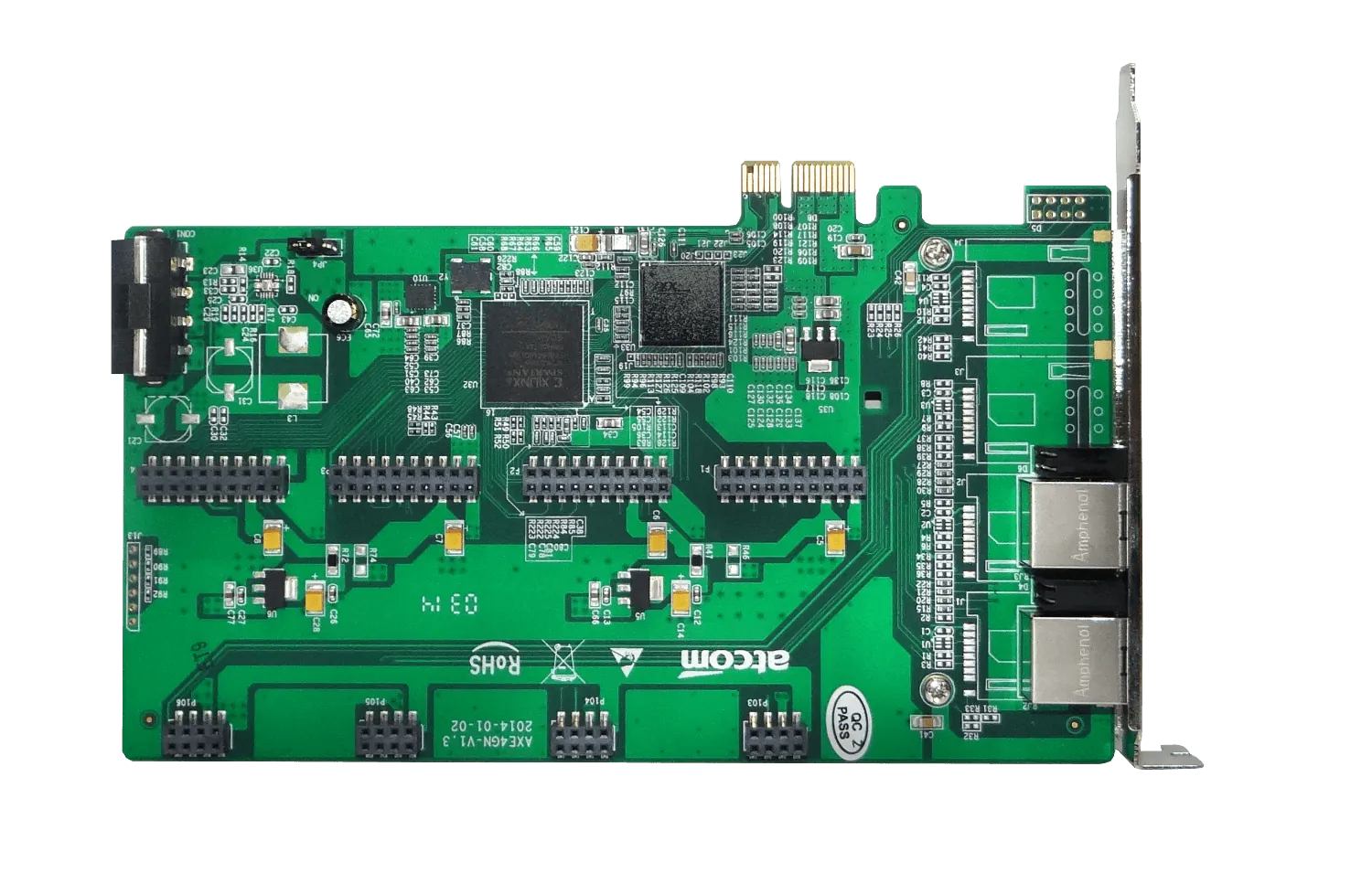 ATCOM PCIe-x1 8X 2-RJ45 REQ-AX210 3.3/5V 32BIT TARJETA ASTERISK 3