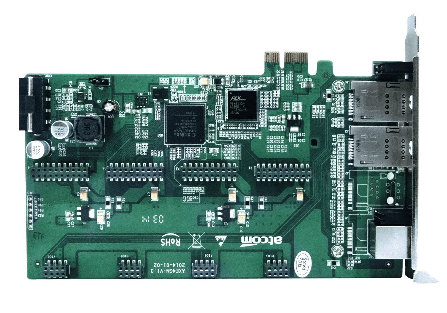 ATCOM PCIe-x1 2-GSM-SIM 4-FXO/FXS 3.3/5V 32BIT TARJETA ASTERISK 2-GSM 3
