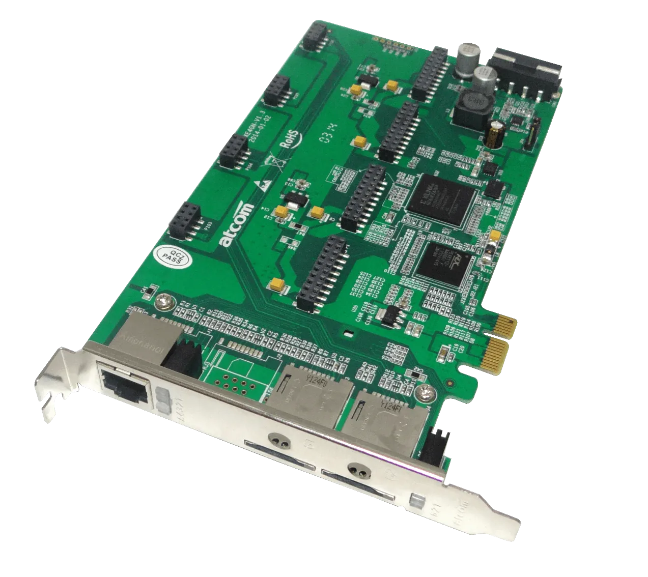 ATCOM PCIe-x1 2-GSM-SIM 4-FXO/FXS 3.3/5V 32BIT TARJETA ASTERISK 2-GSM 5