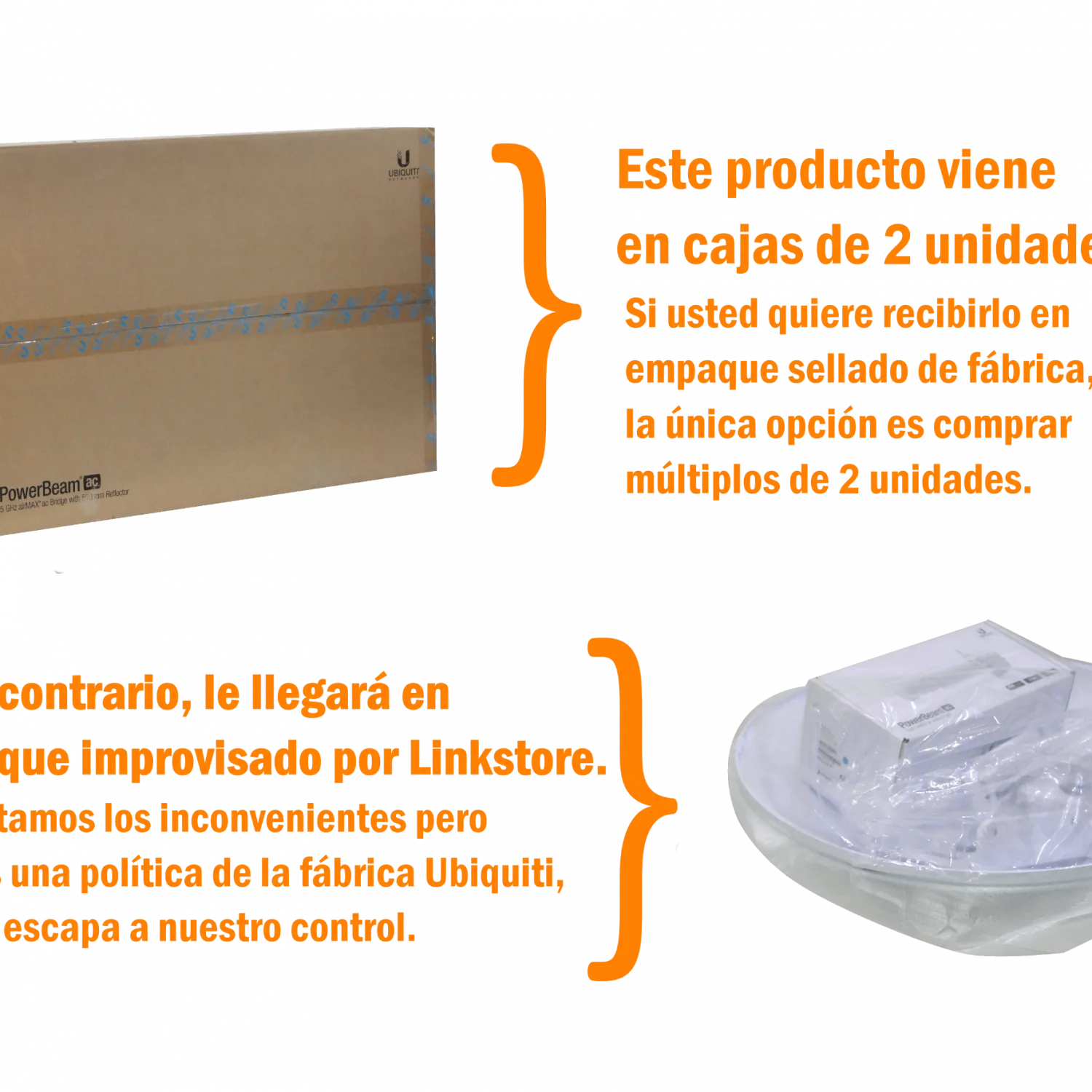 UBIQUITI 500mm 27dBi s/Escudo c/Radome AC5,1-5,9GHz 1-1000 c/PoE-24V 2
