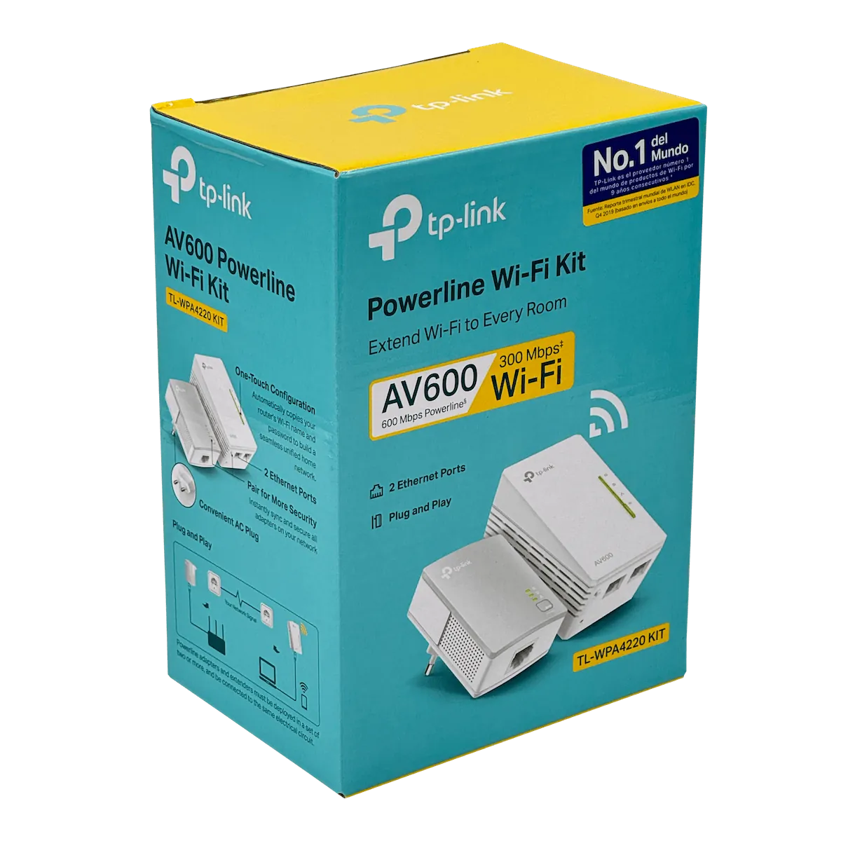 Kit Extensor Powerline WiFi AV600 TP-Link TL-WPA4220KIT, Hasta 600 Mbps, 2x Ethernet 10/100 Mbps 2