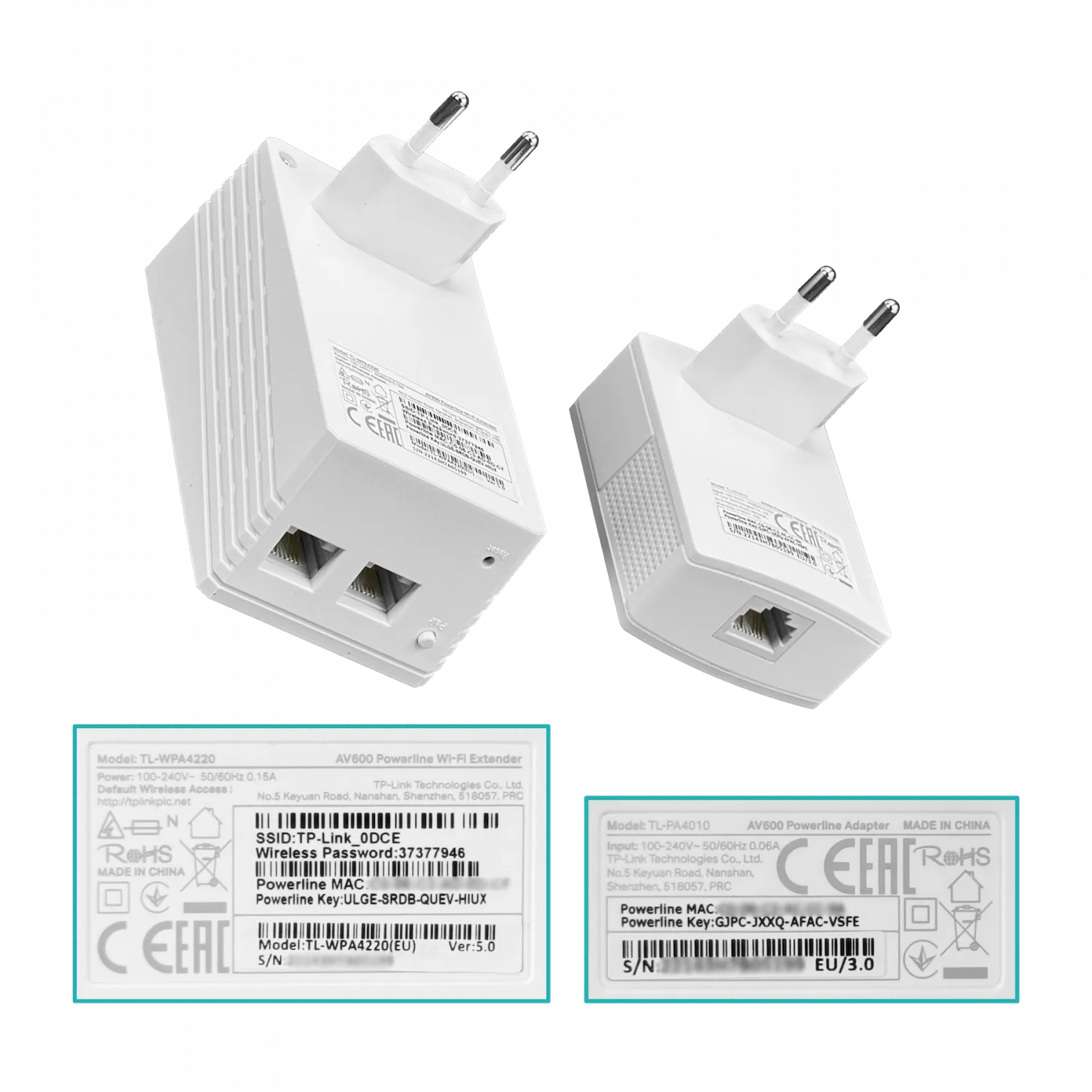 Kit Extensor Powerline WiFi AV600 TP-Link TL-WPA4220KIT, Hasta 600 Mbps, 2x Ethernet 10/100 Mbps 5