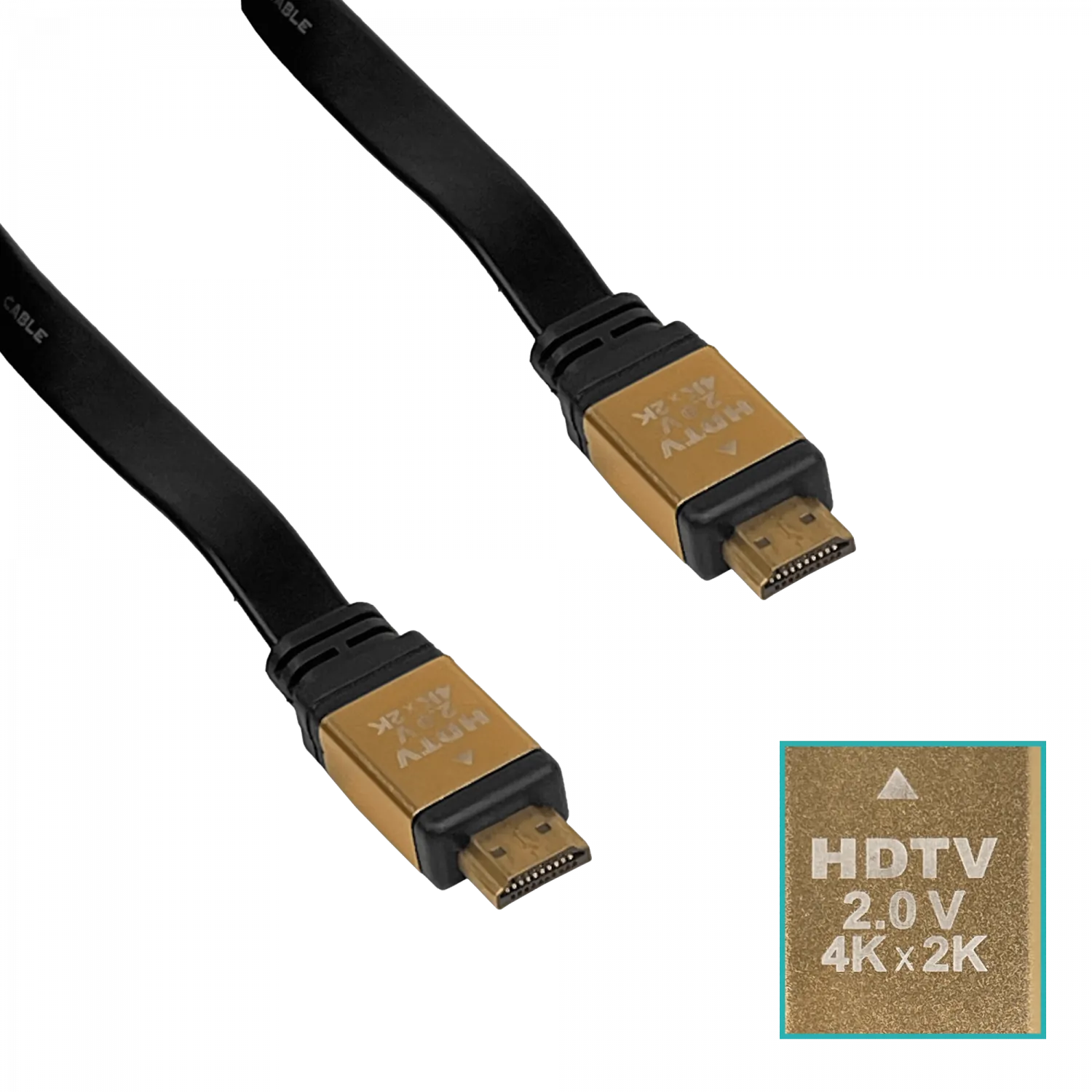 Cable HDMI 20m Plano v1.4, HDMI-M a HDMI-M, Negro, 3D 3