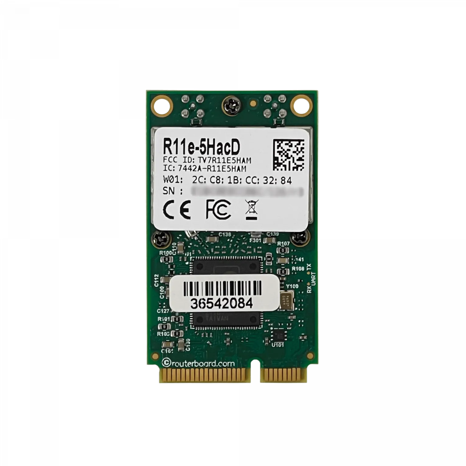 Tarjeta miniPCI-e MikroTik R11e-5HacD - 5 GHz, 802.11ac, Doble Cadena 2