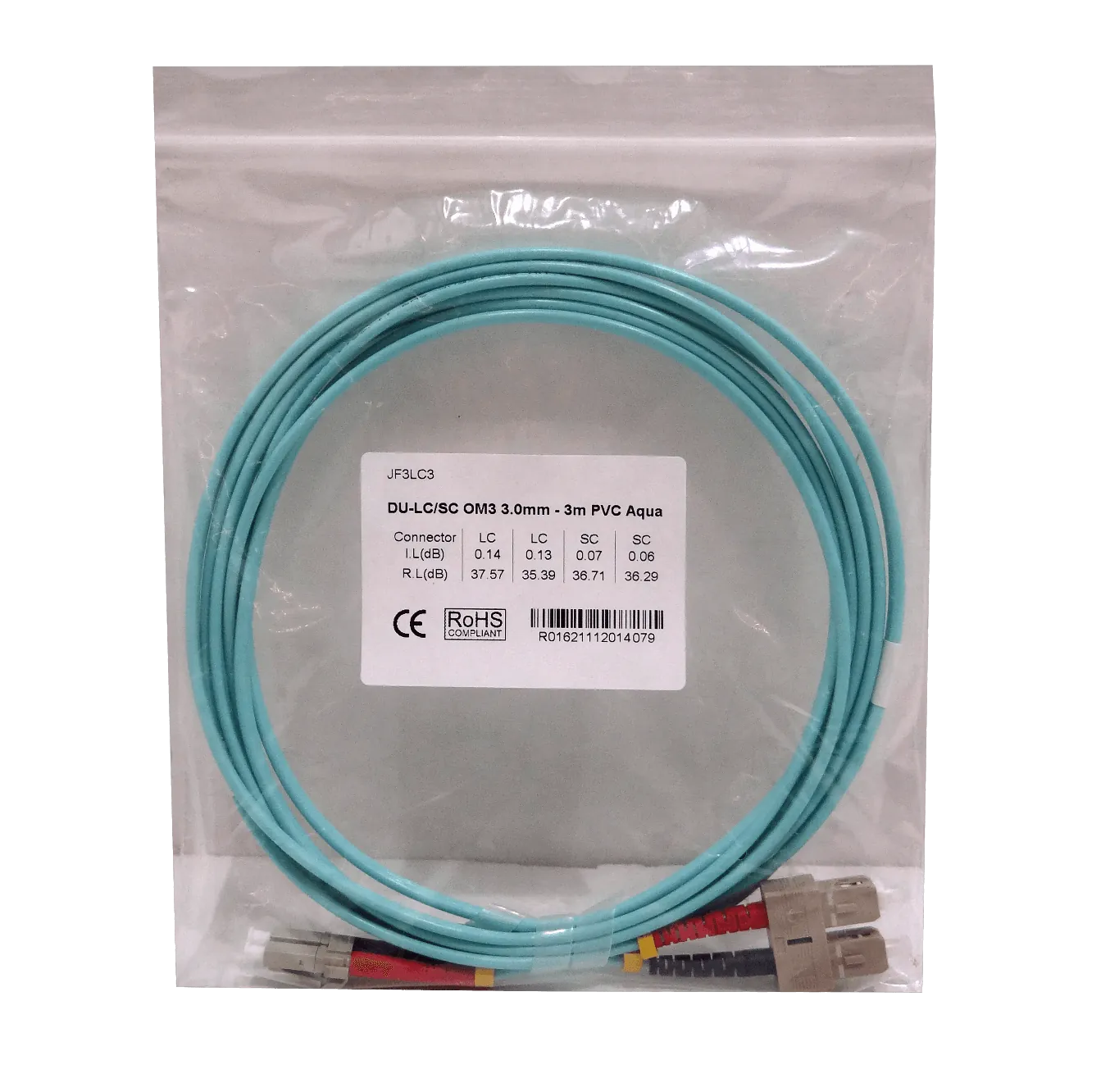 3mt LC-SC OM3 MultiModo MM Duplex Jumper Fibra 50/125um 2