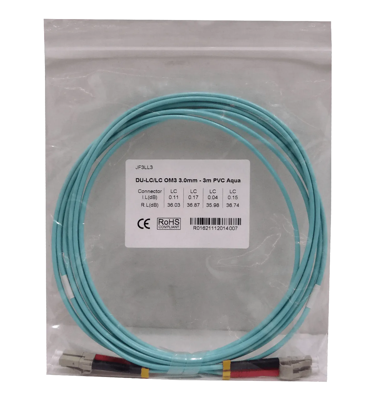 3mt LC-LC OM3 MultiModo MM Duplex Jumper Fibra 3.0mm 50/125um LSZH 2