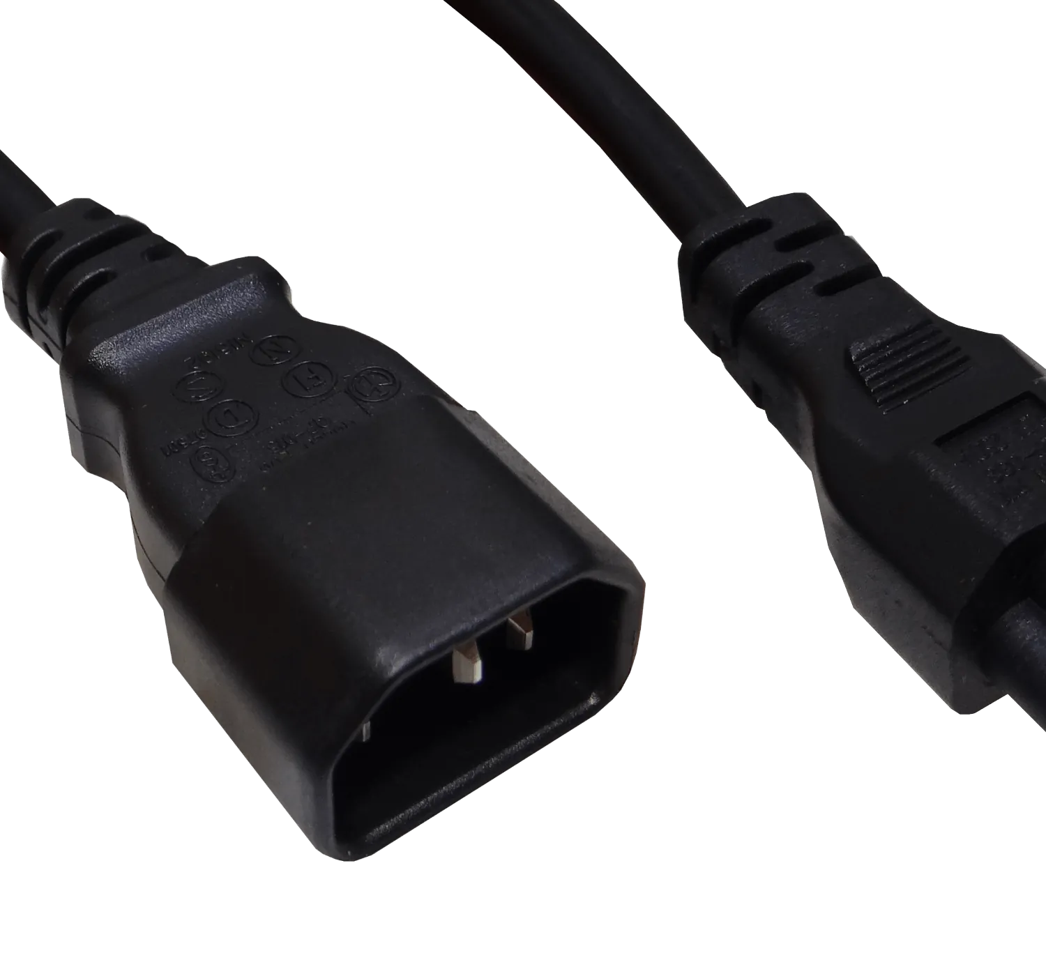Cable de Poder 150cm LINKMADE Macho-Hembra Trebol/C14 Negro 6A 3x0.75mm2 2