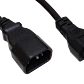Cable de Poder 150cm LINKMADE Macho-Hembra Trebol/C14 Negro 6A 3x0.75mm2 - Miniatura 2