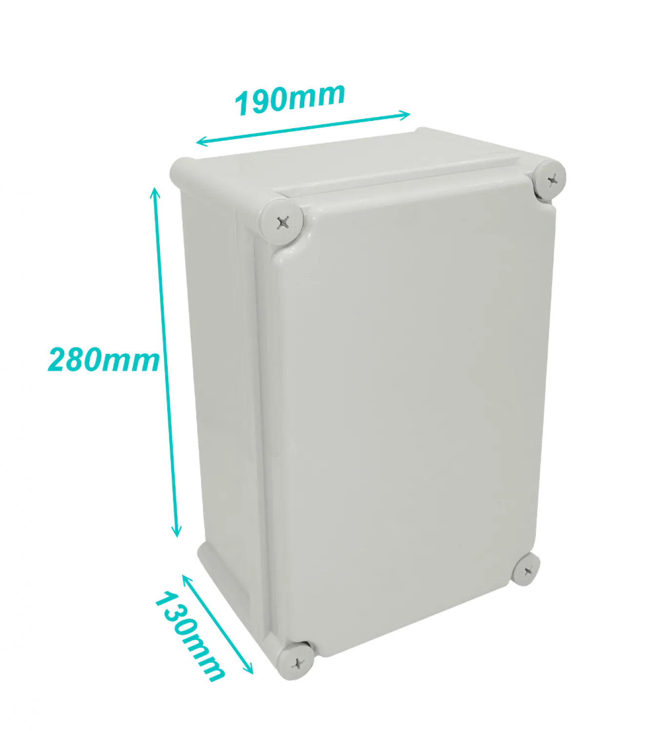 Caja plastica Tibox TJ-AG-2819 280x190x130mm gris IP66 RoHS con placa 2
