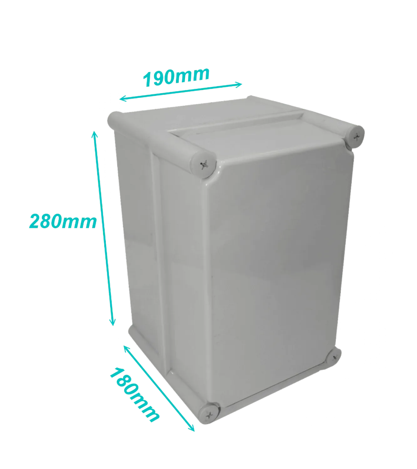 Caja plastica Tibox TJ-AG-2819-1 280x190x180mm gris IP66 RoHS con placa 3