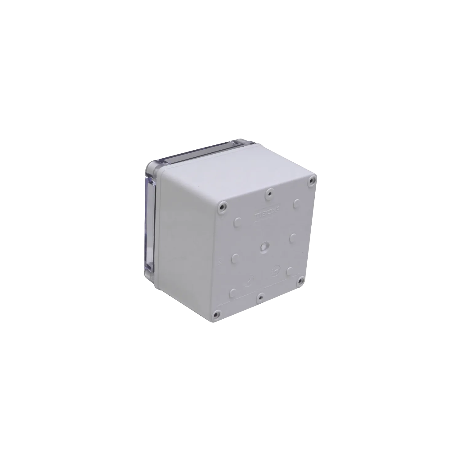 Caja ABS Tibox TJ-AT-1212 125x125x100mm IP66 tapa transparente con placa aluminio 2