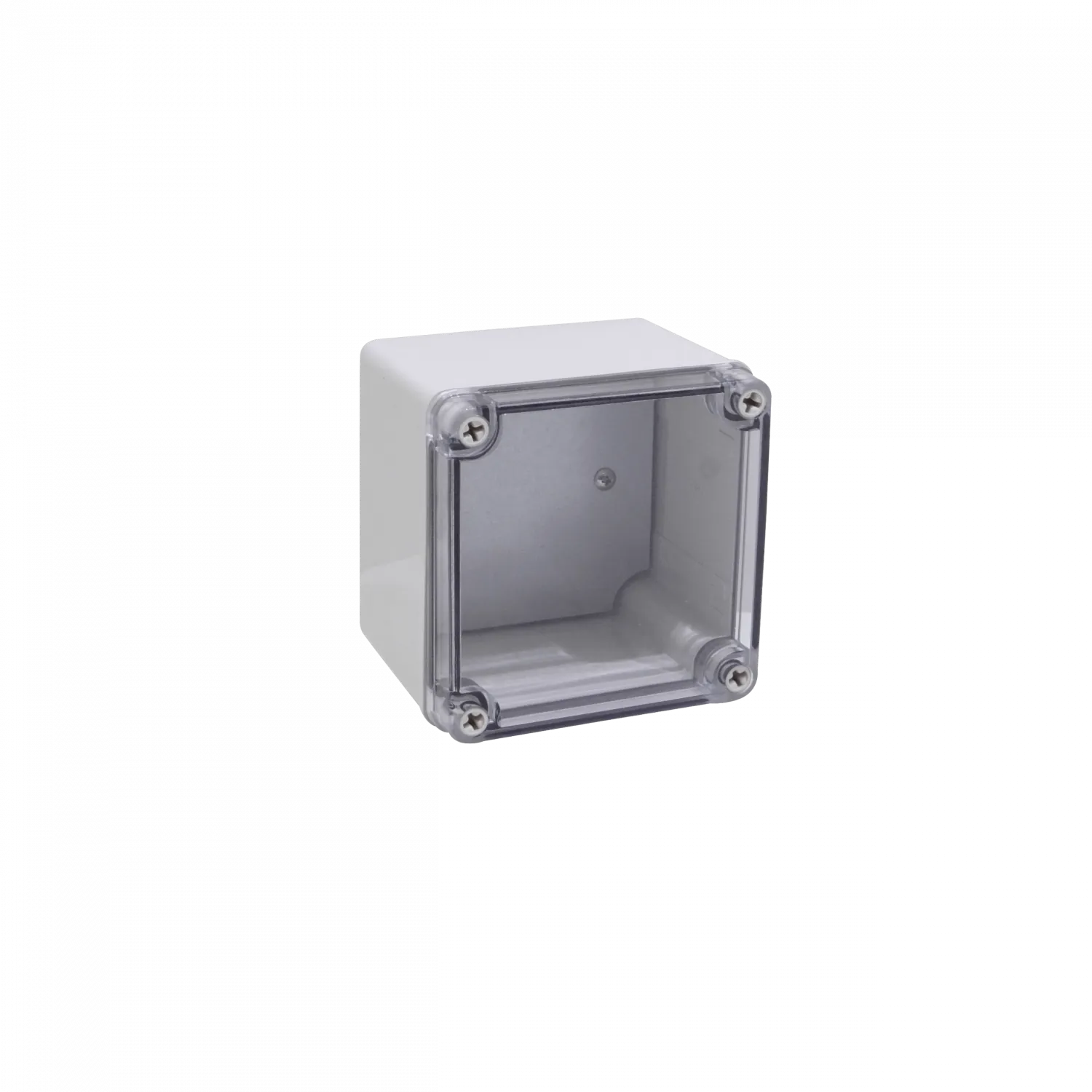 Caja ABS Tibox TJ-AT-1212 125x125x100mm IP66 tapa transparente con placa aluminio 3