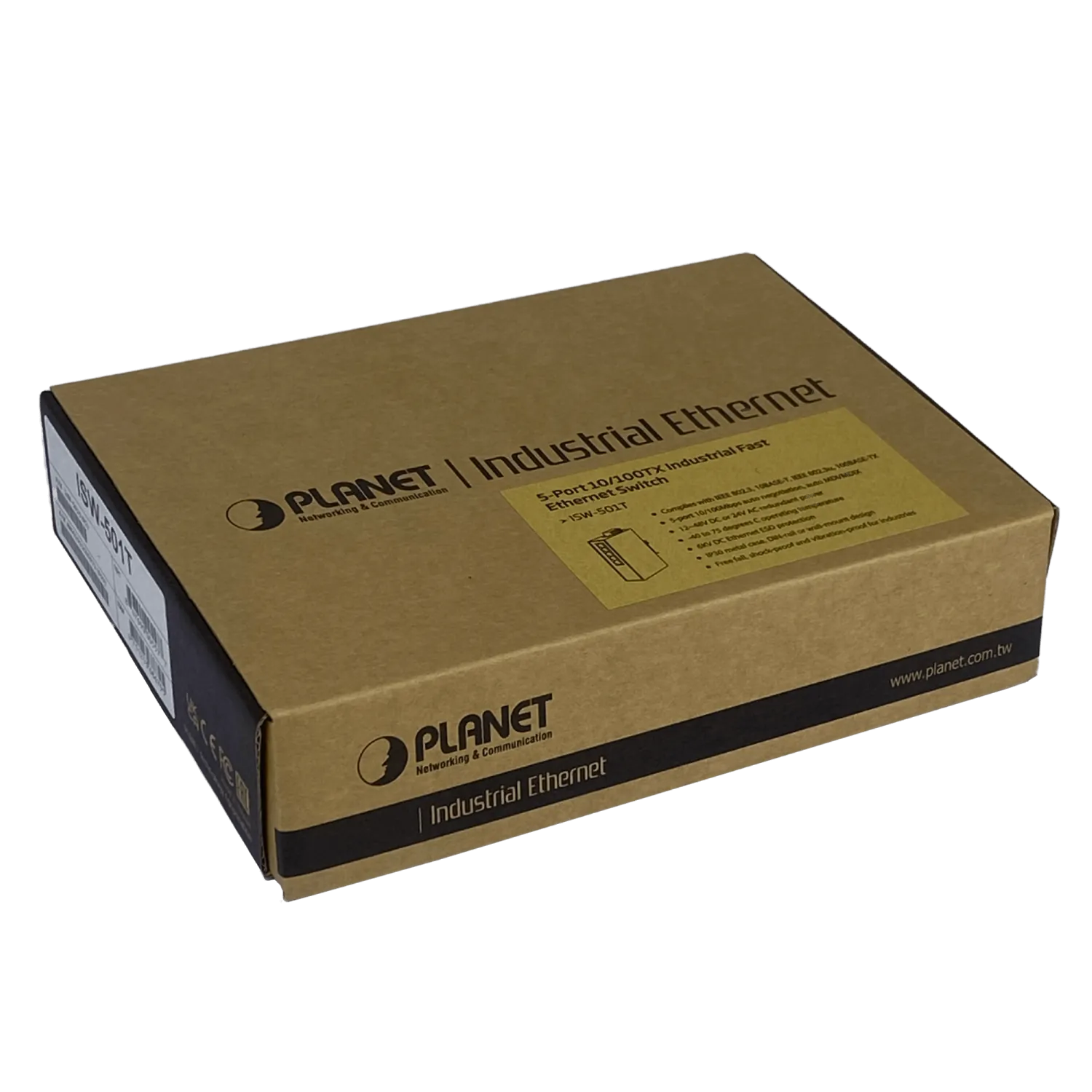 PLANET 5-100 Switch Industrial no-Admin Riel-DIN 12-48VDC 24VAC Dual 7