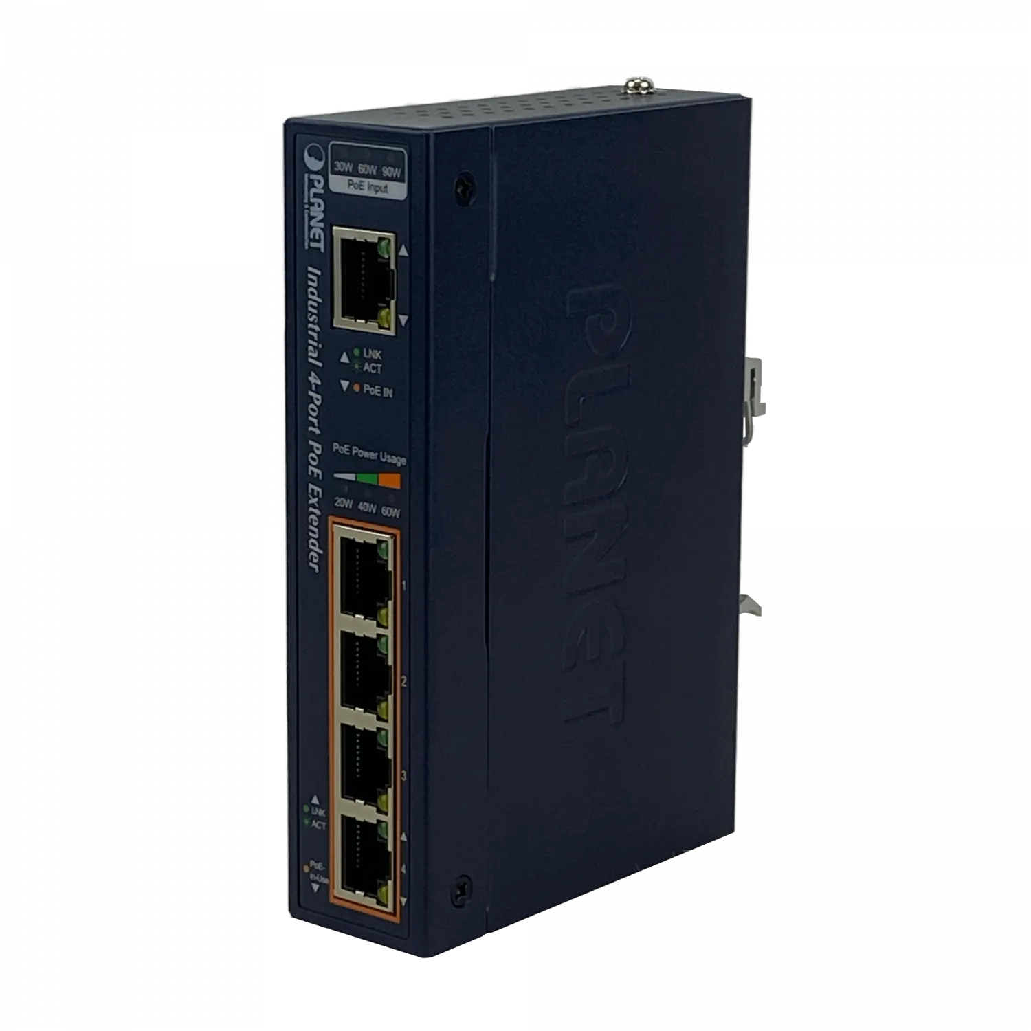 PLANET Switch 5-1000 in-60W 4-PoE-af/at Extender Riel-DIN Industrial 2
