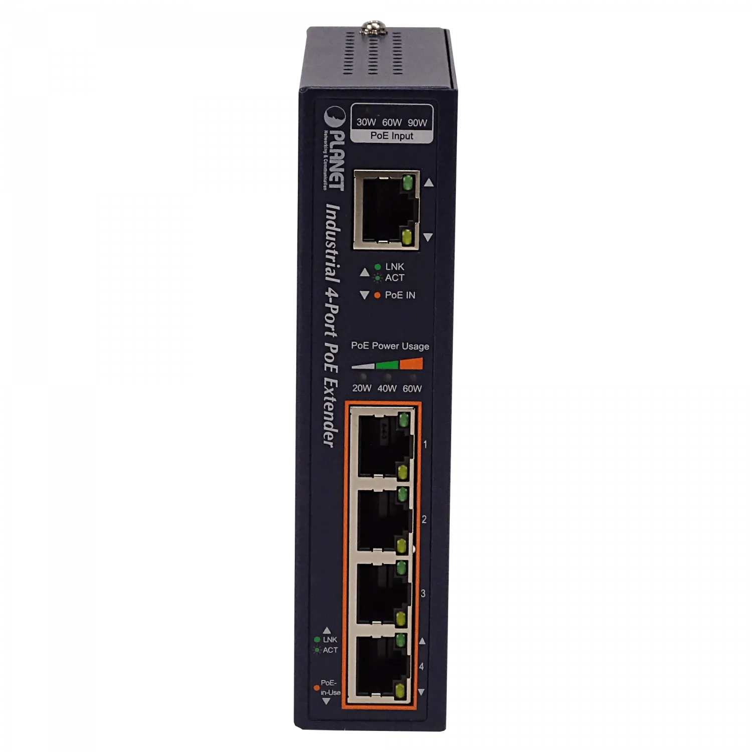 PLANET Switch 5-1000 in-60W 4-PoE-af/at Extender Riel-DIN Industrial 6