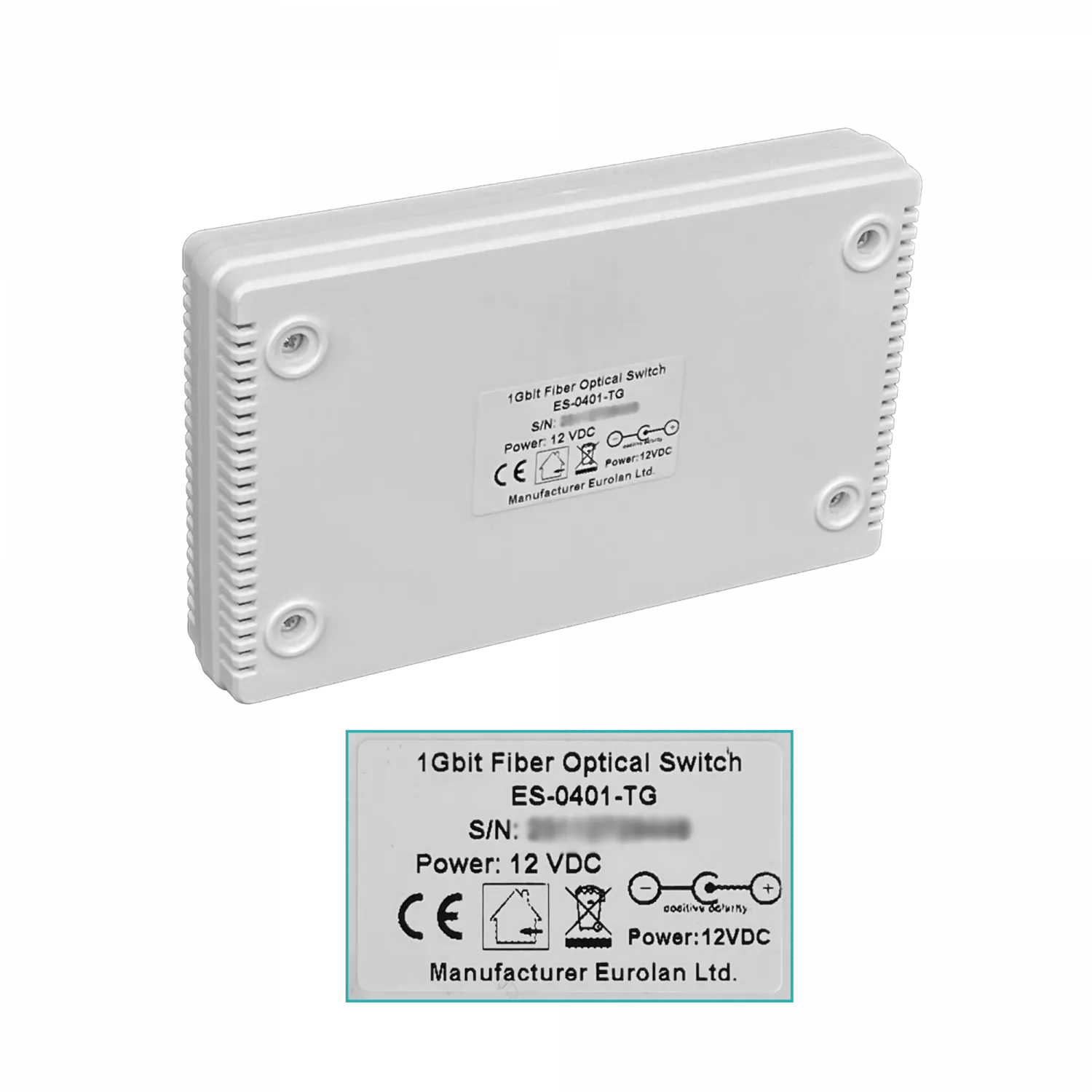 EUROLAN Switch Fibra 4-SFP 2-1000 no-Admin inc-12V 155x100x30mm 6
