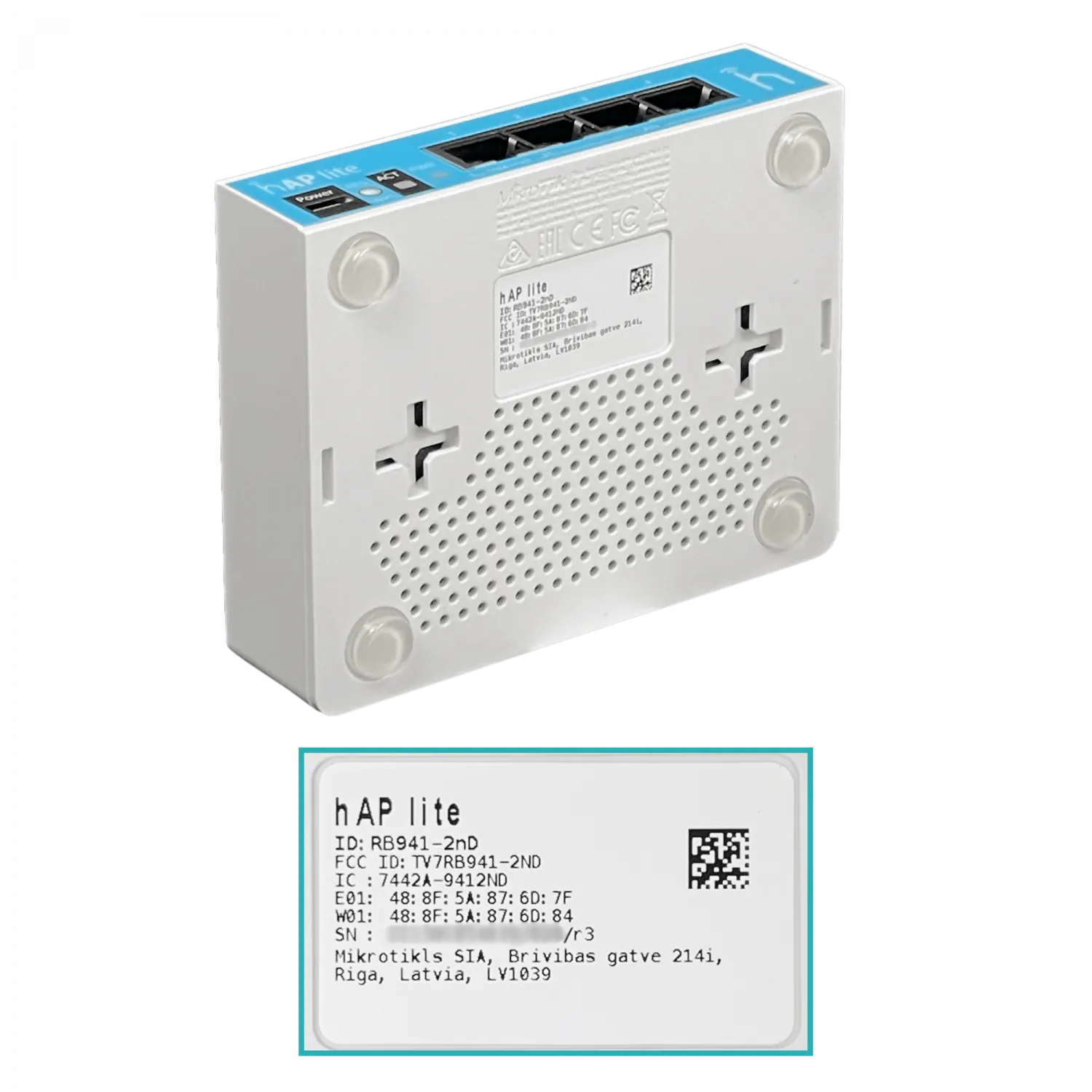 Router Inalámbrico MikroTik hAP lite TC - 4 Puertos Fast Ethernet, Wi-Fi 2.4GHz, CPU 650MHz 2