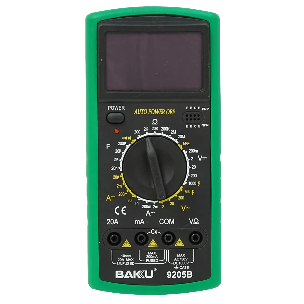 BAKU Multitester Digital inc-Bateria9V 1000VDC 750VAC 10A BK-9205B 4