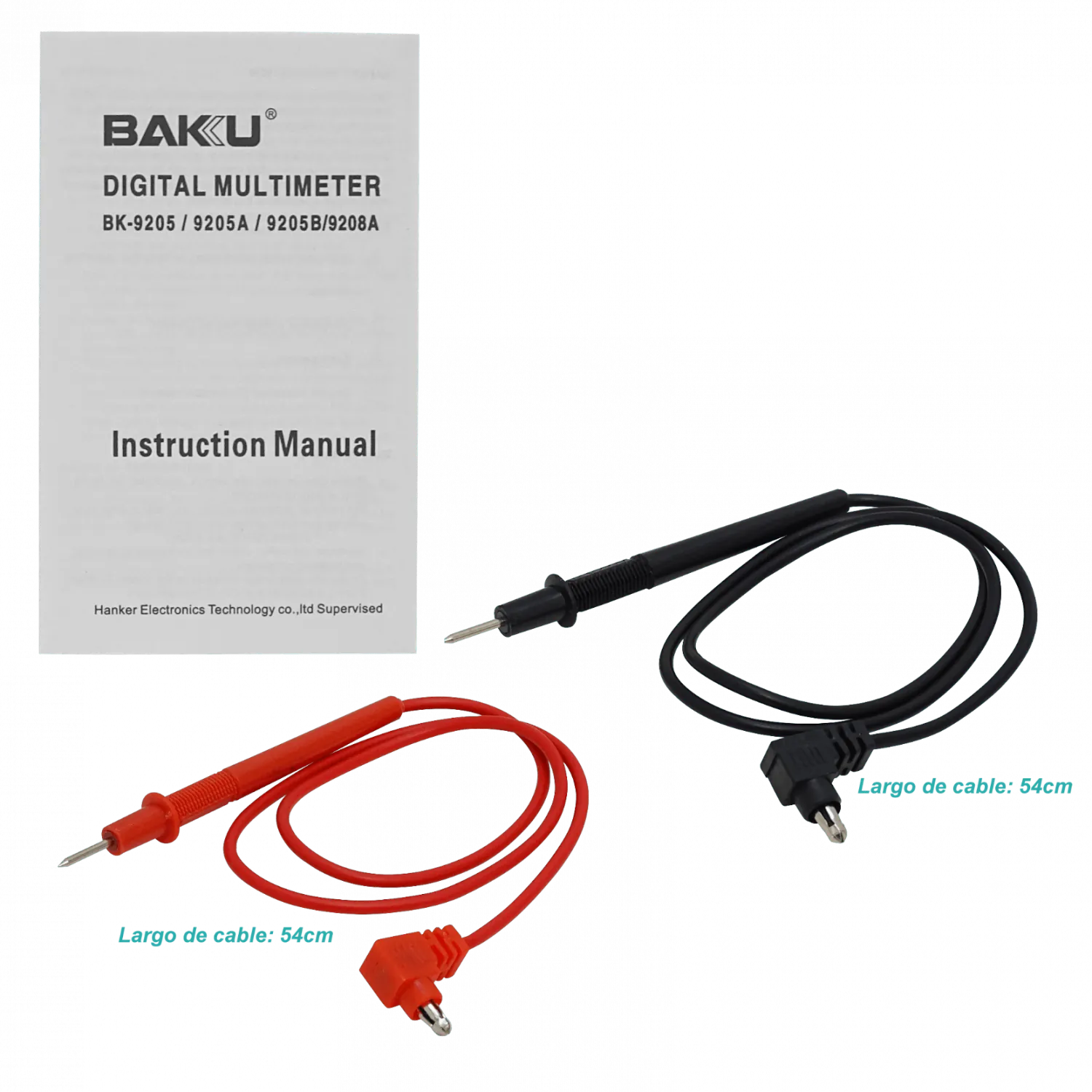 BAKU Multitester Digital inc-Bateria9V 1000VDC 750VAC 10A BK-9205B 3