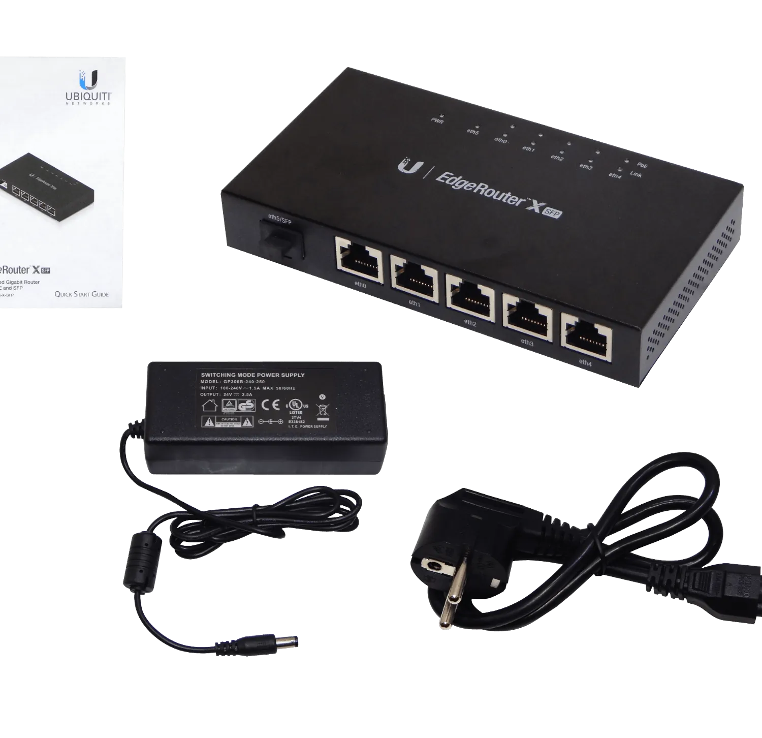 UBIQUITI 5-1000-POE24V-12W-OUT BUDGET-50W 1-SFP L2 EDGE-ROUTERX 6