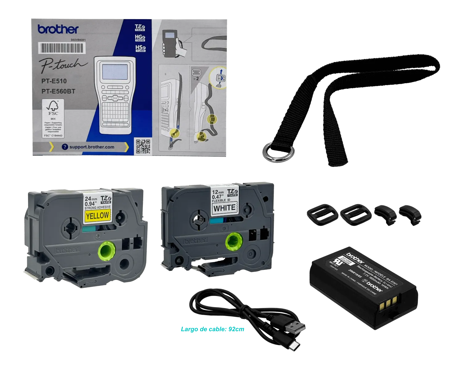 Rotuladora Industrial Brother PT-E560BTVP, QWERTY, USB-C, Bluetooth, 3,5 - 24mm 7