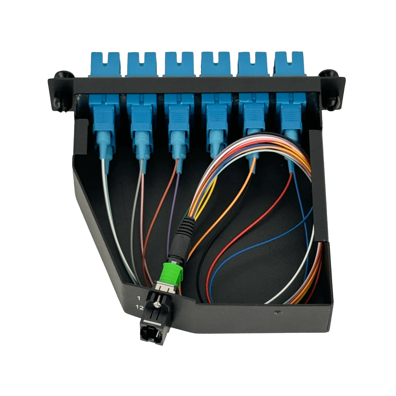 Cassette de Fibra Óptica Pre-conectorizado SM 12-SC a 1-MPO/M para Panel 1U - CASCSM 6