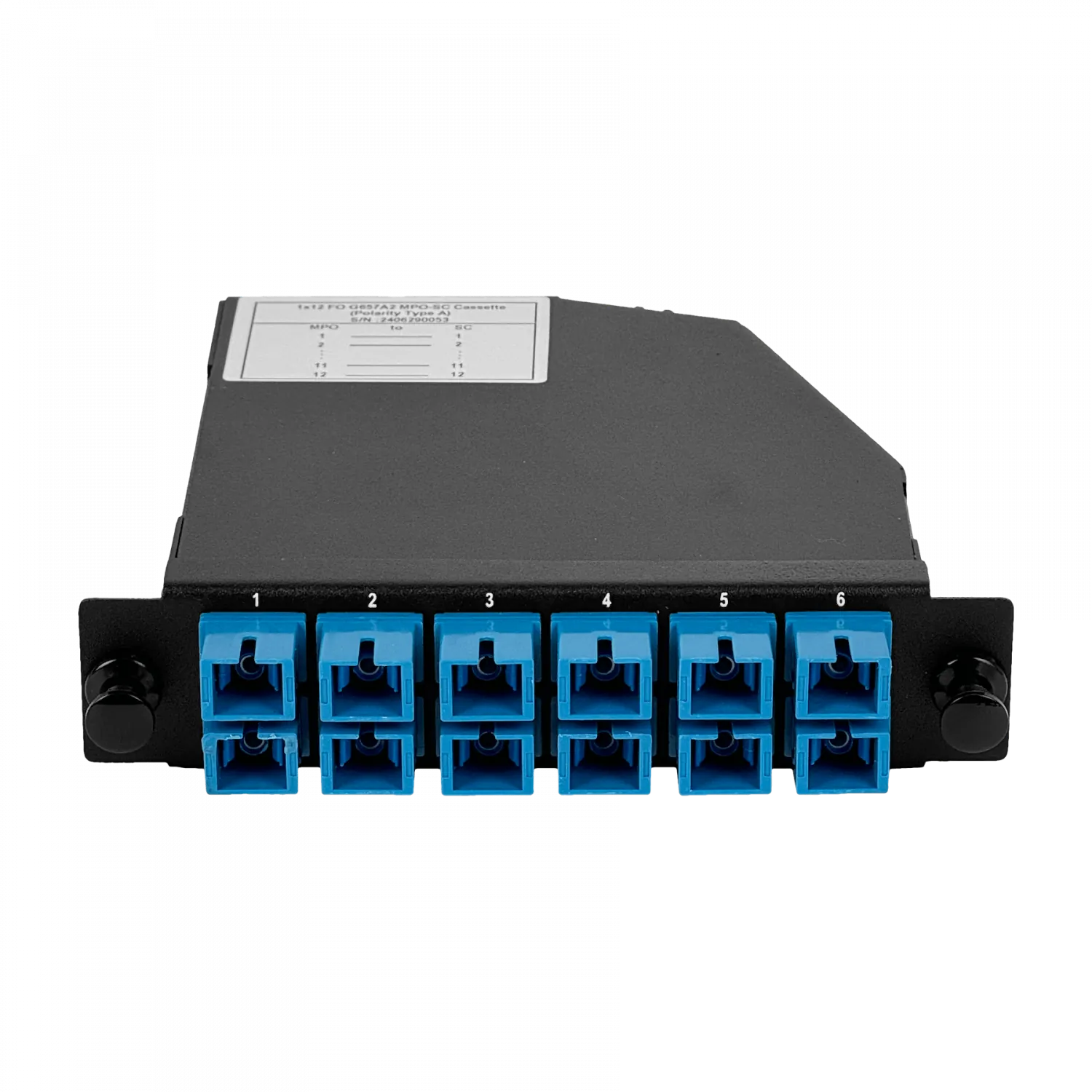 Cassette de Fibra Óptica Pre-conectorizado SM 12-SC a 1-MPO/M para Panel 1U - CASCSM 7