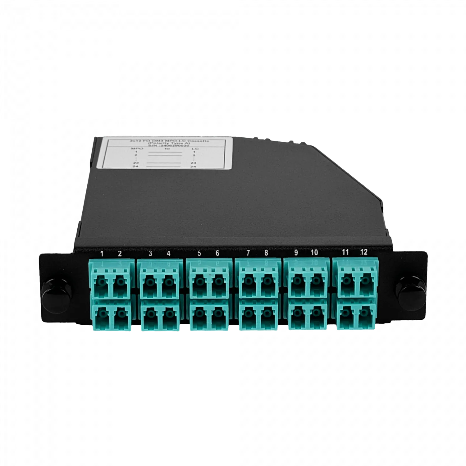 Cassette de Fibra Óptica Pre-conectorizado OM3 24-LC a 2-MPO/M para Panel 1U - CALCOM3 4