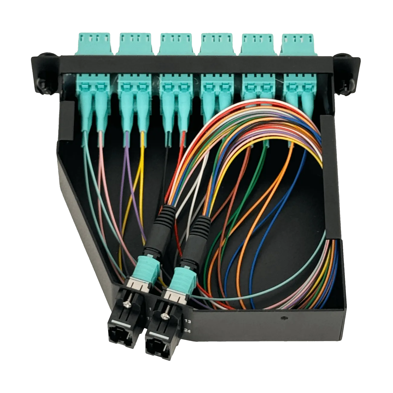 Cassette de Fibra Óptica Pre-conectorizado OM3 24-LC a 2-MPO/M para Panel 1U - CALCOM3 8