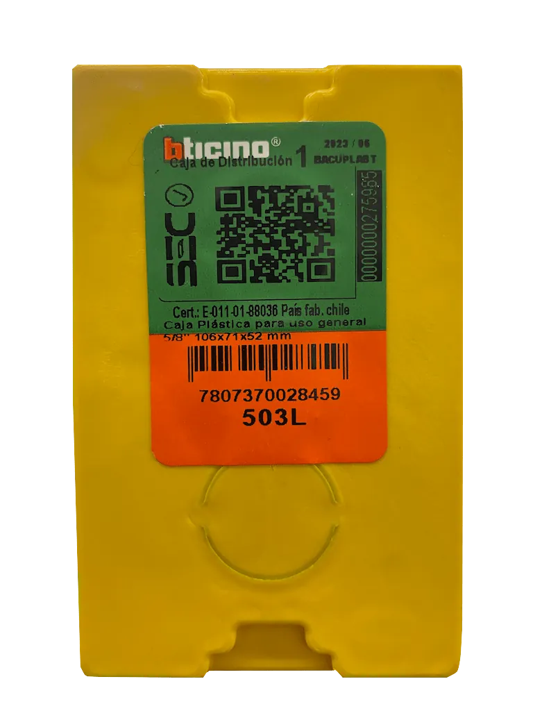 BTICINO Amarilla Caja Distribucion 106x71x52mm 5/8-Pulg Hormigon 2
