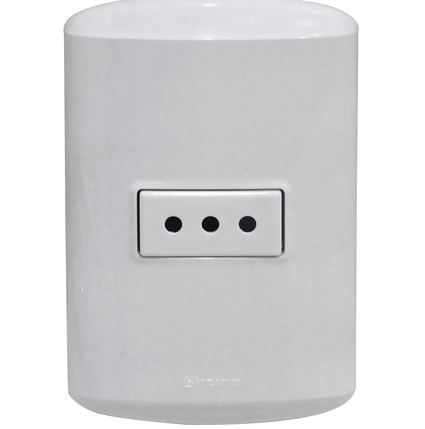 BTICINO MODUS 1-ENCHUFE-10A-NACIONAL CON BASE Y TAPA BLANCA ARMADO 3