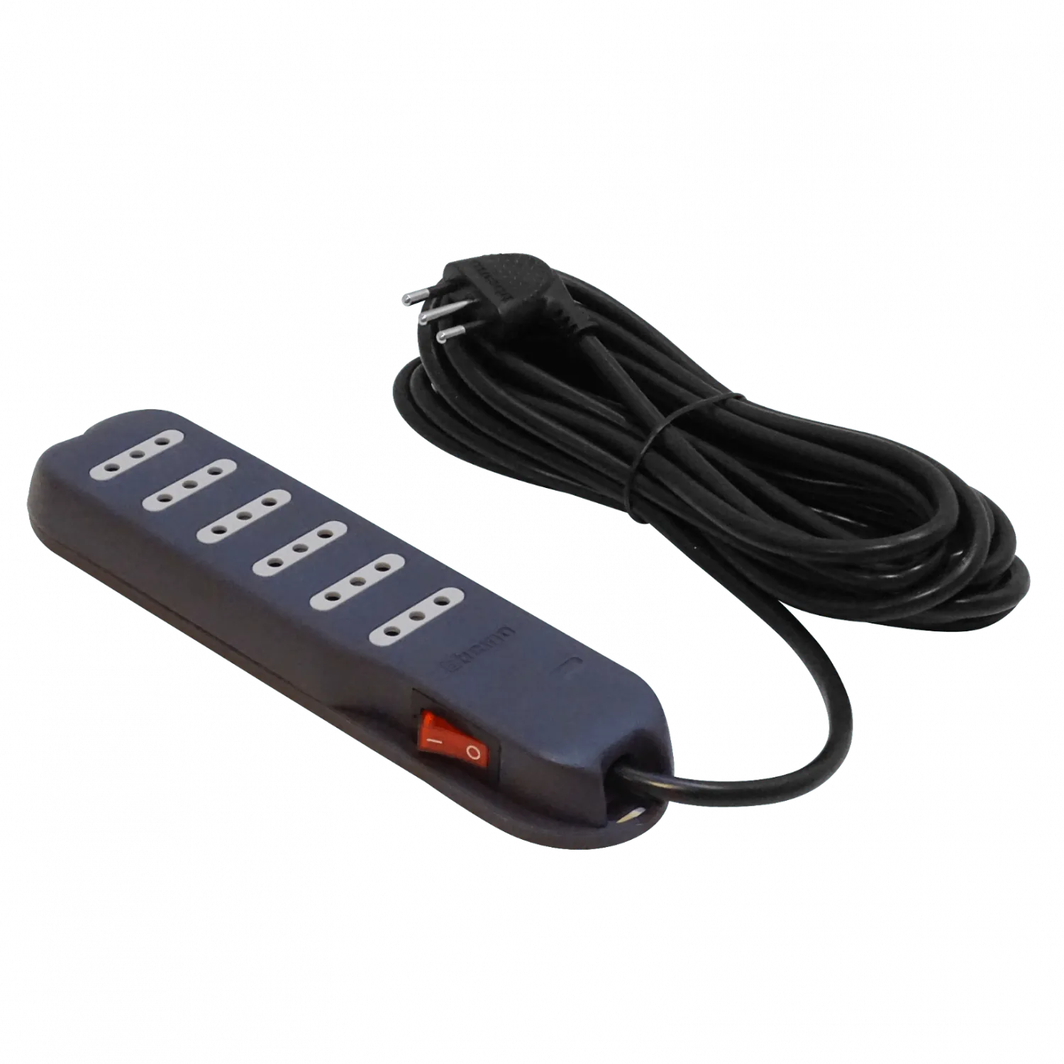 BTICINO 5MT 6-ENCHUFES ALARGADOR NEGRO 10A ZAPATILLA SWITCH-PILOTO 3