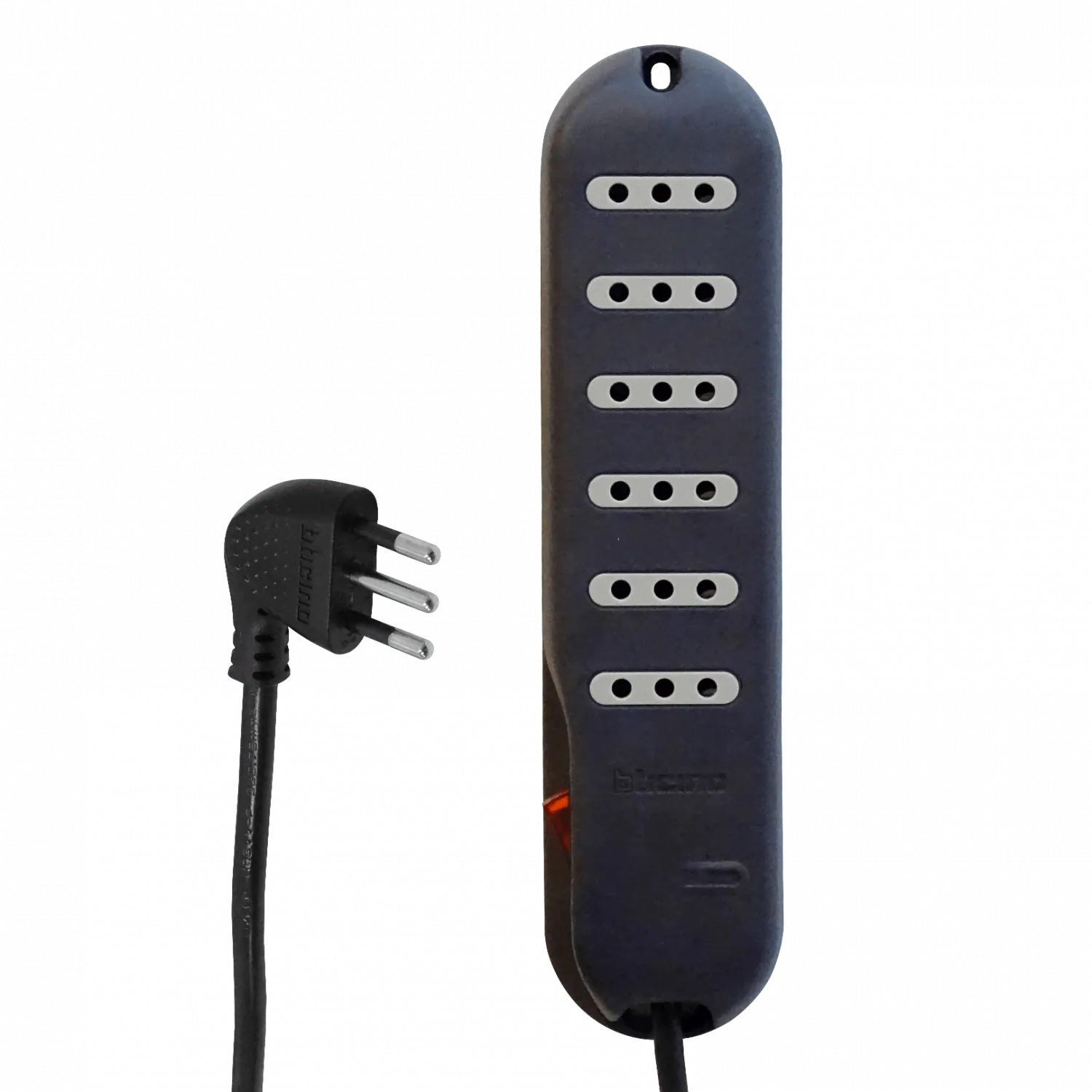 BTICINO 5MT 6-ENCHUFES ALARGADOR NEGRO 10A ZAPATILLA SWITCH-PILOTO 5