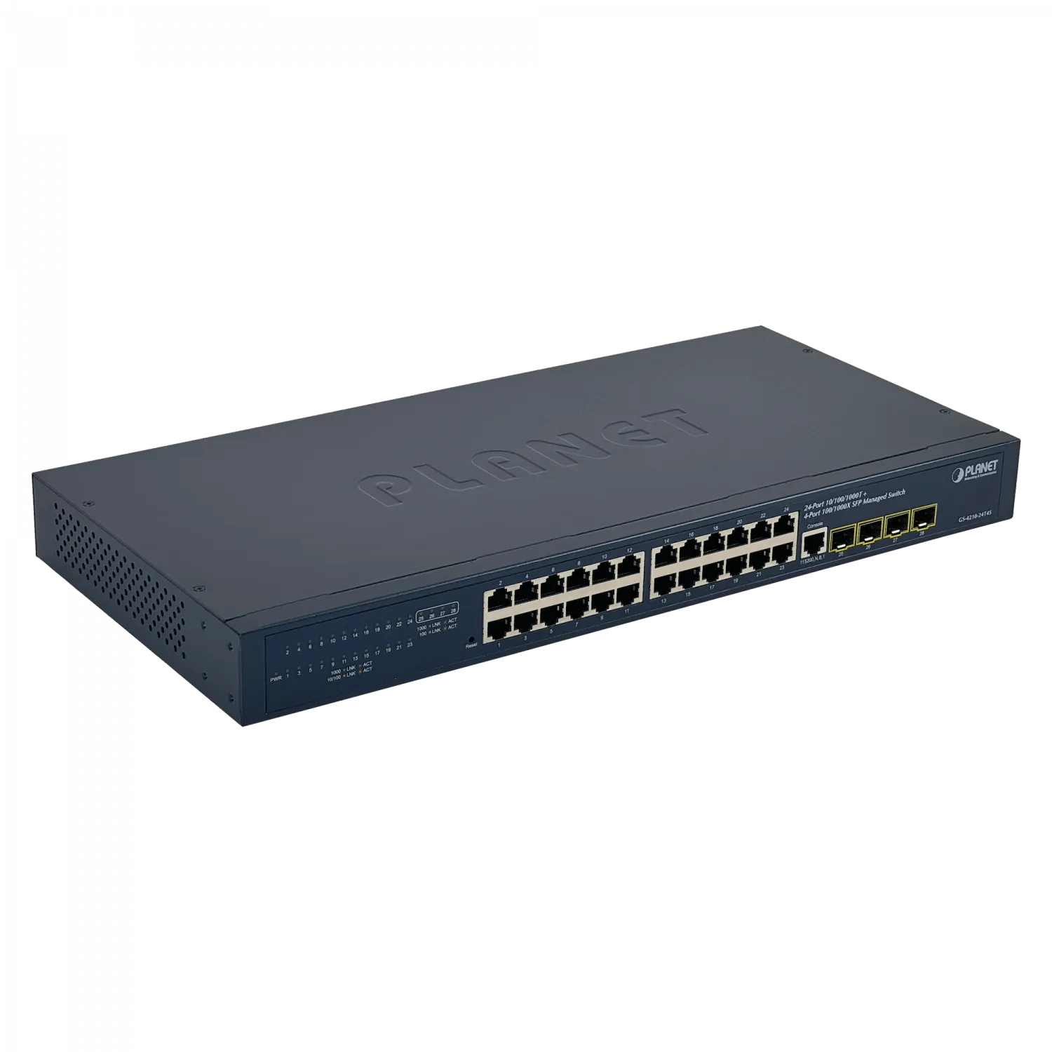 PLANET 24-1000 4-SFP Console Switch Admin Rack 28-port GS-4210-24T4S 3