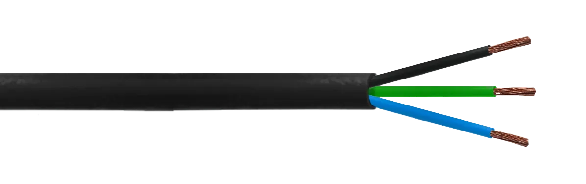 Cable Eléctrico Negro RVV 3x2,5mm² 13-18A 100m 2