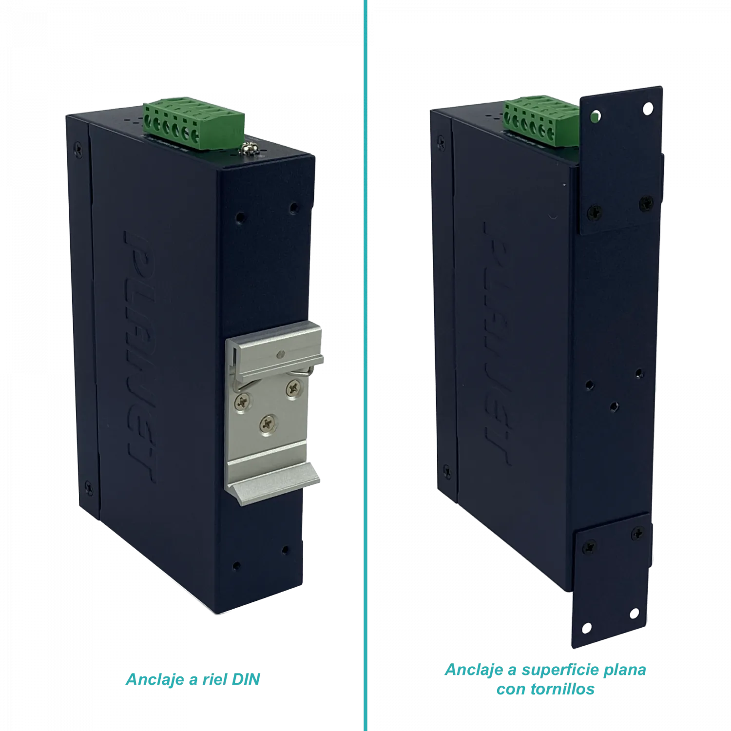 PLANET 8-100 Switch Industrial Riel-DIN no-Admin req/12-48VDC/24VAC 4