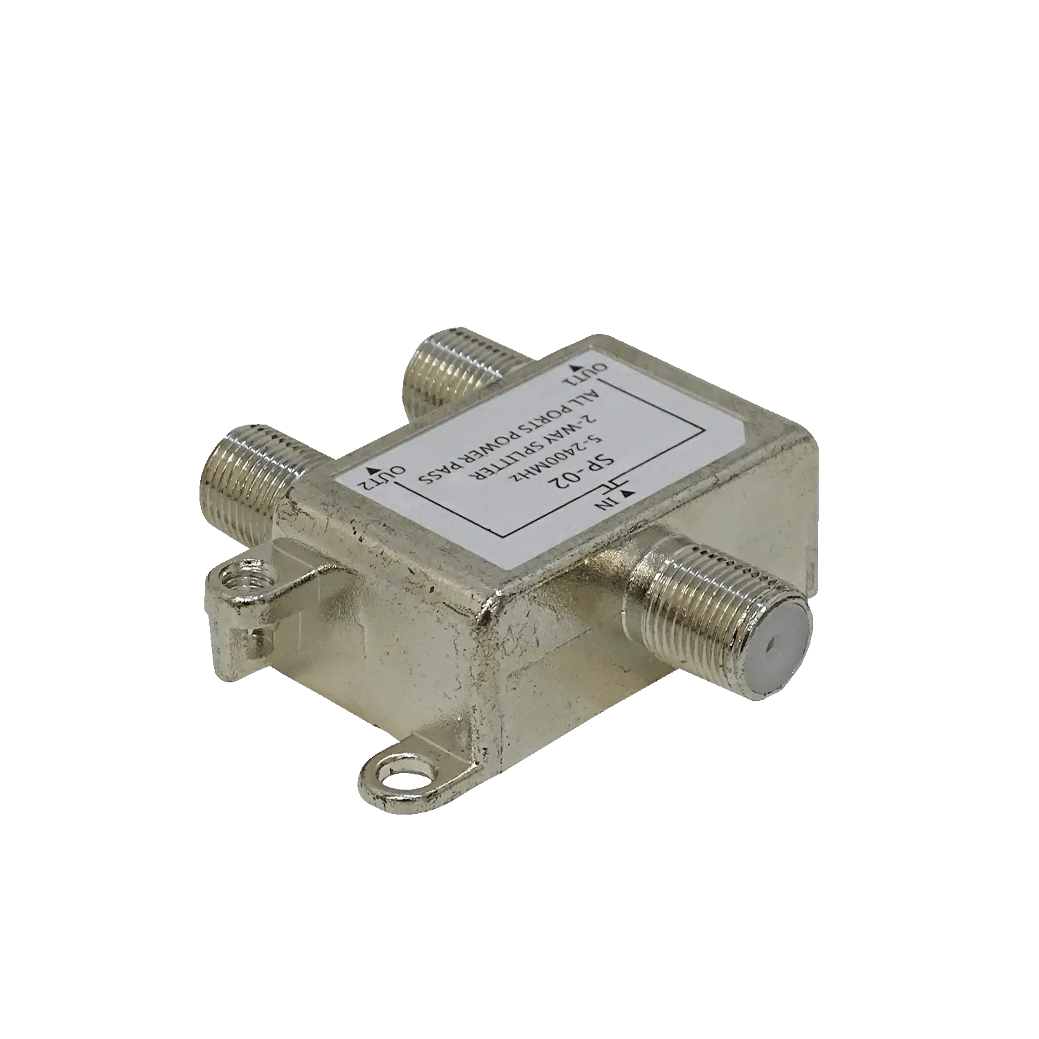 Splitter Coaxial 1 Entrada F-H a 2 Salidas F-H, 5-2400MHz, 75 Ohm TV Satelital 4