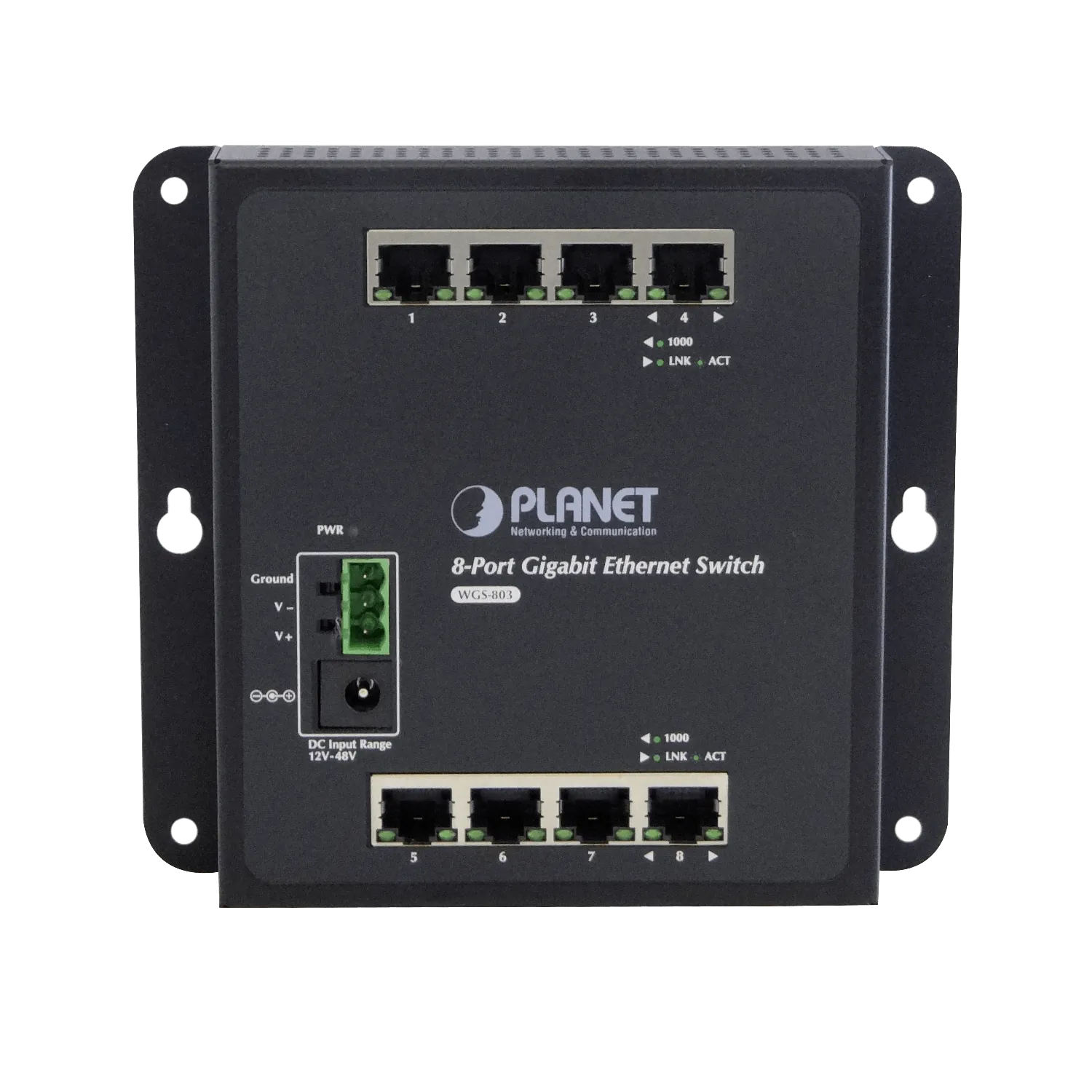 PLANET 8-1000 Switch Industrial no-Admin Plano/DIN req/12-48VDC IP30 6
