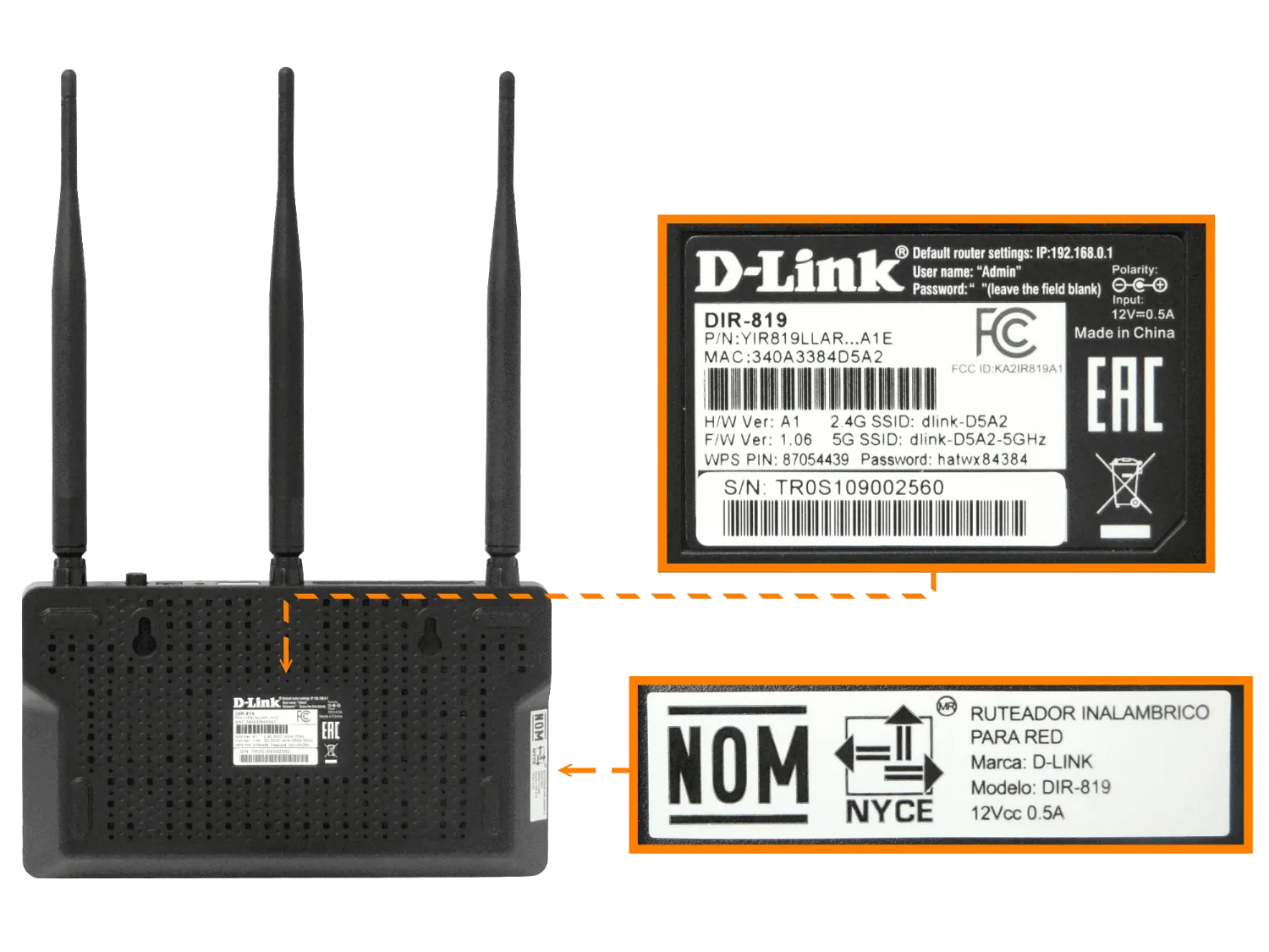 Router D-LINK Wireless AC750 Dual-Band D-Link DIR-819, Antenas de alta potencia 2