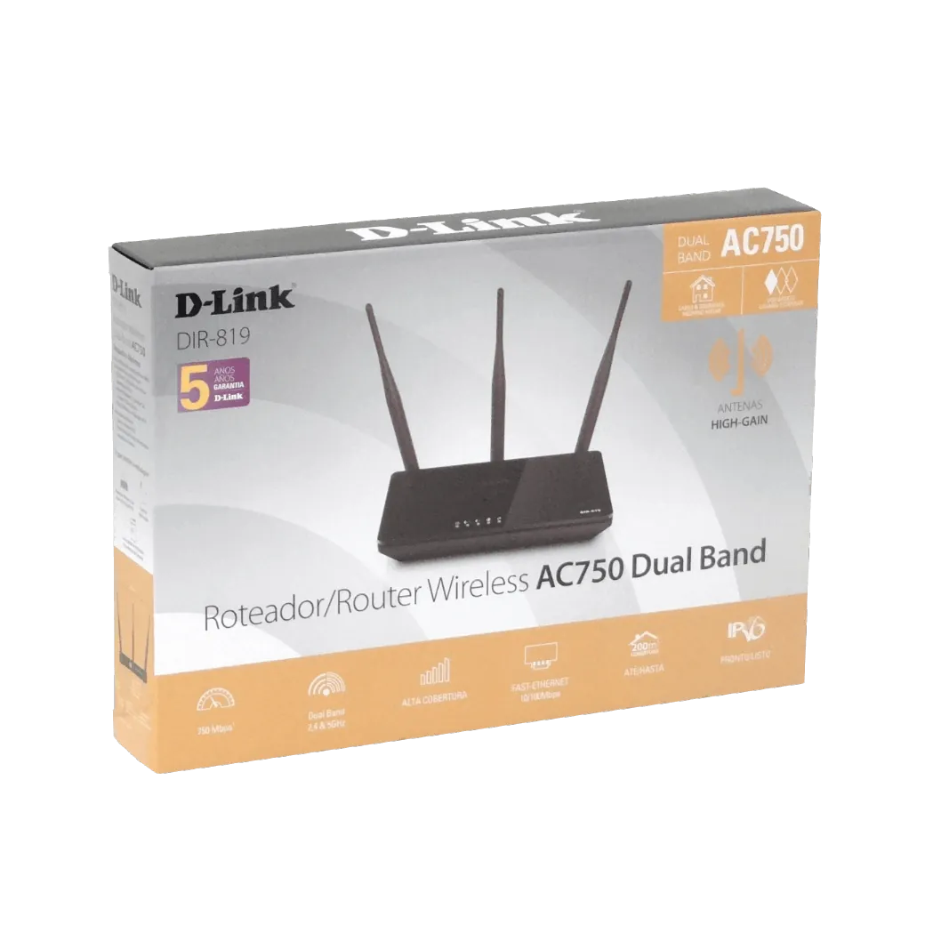 Router D-LINK Wireless AC750 Dual-Band D-Link DIR-819, Antenas de alta potencia 5