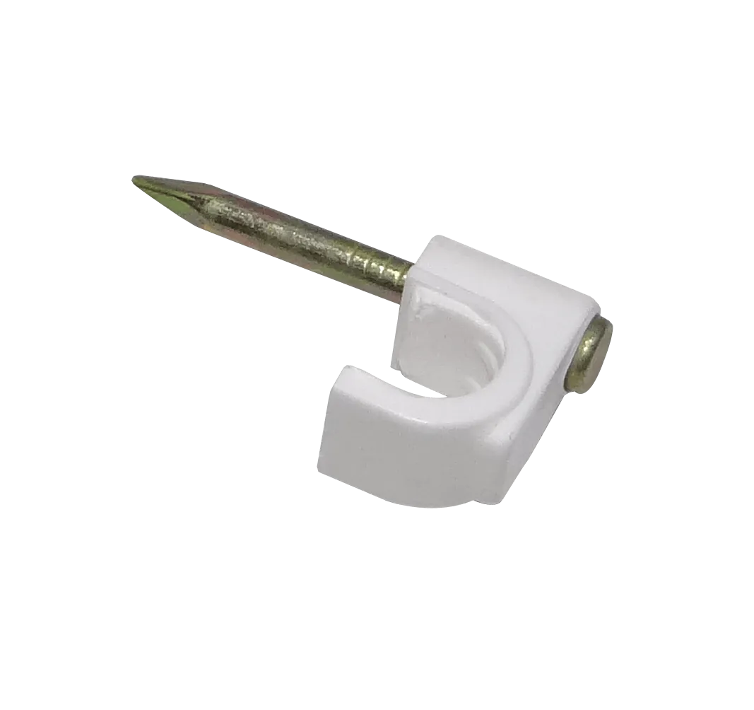 KALOP 50-UN C6 Blanca 6x6mm Clavo-15x2mm Zincado Sujeta-Cable Coaxial 3