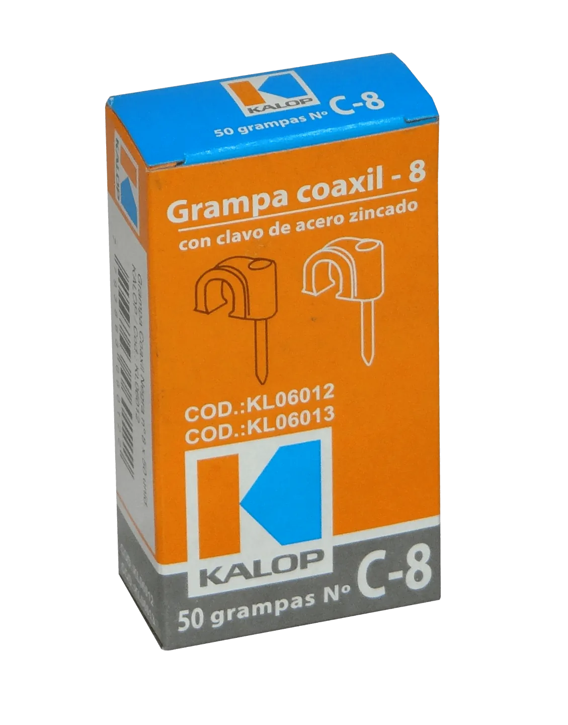 KALOP 50-UN C8 Negra 8x8mm Clavo-12x2mm Zincado Sujeta-Cable Coaxial 3