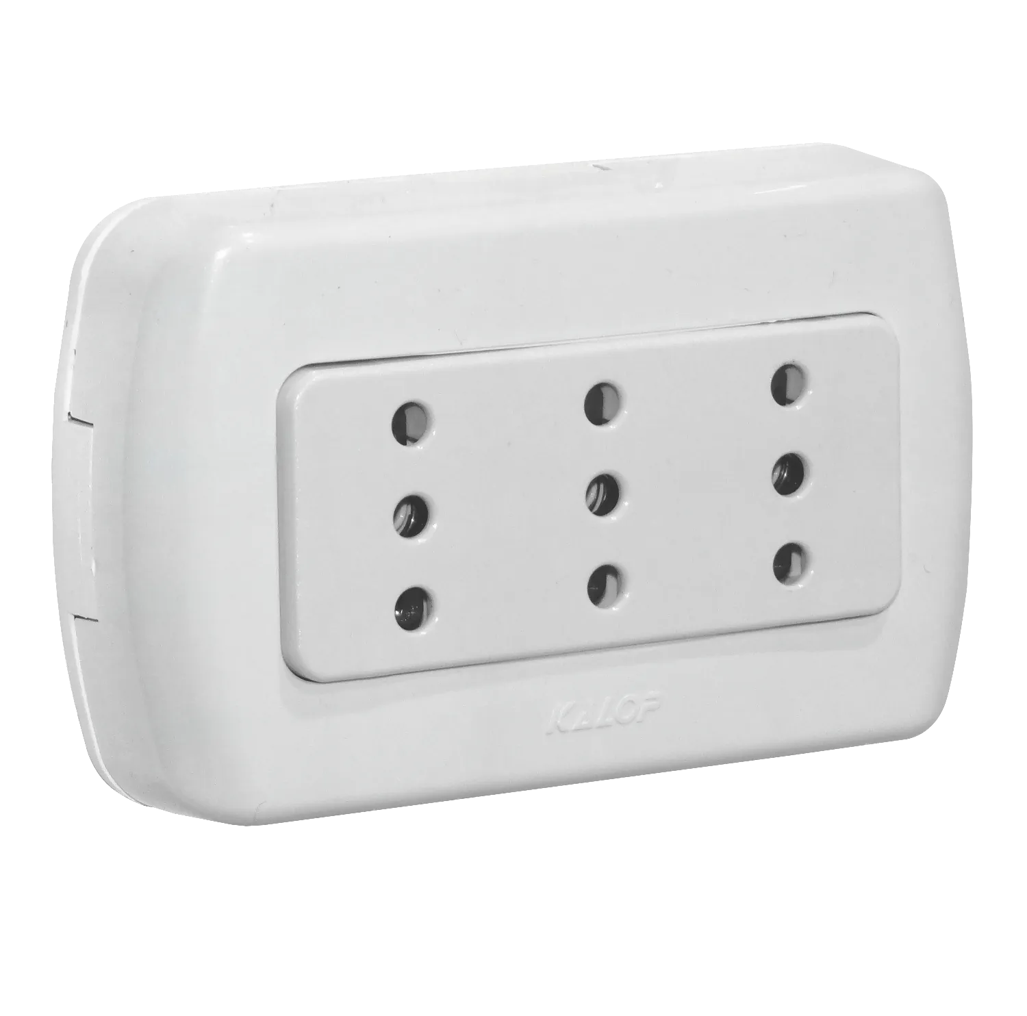 Enchufe de Pared KALOP 3 Tomacorrientes Sobrepuesto Blanco con Tierra Tekna KS39673 2