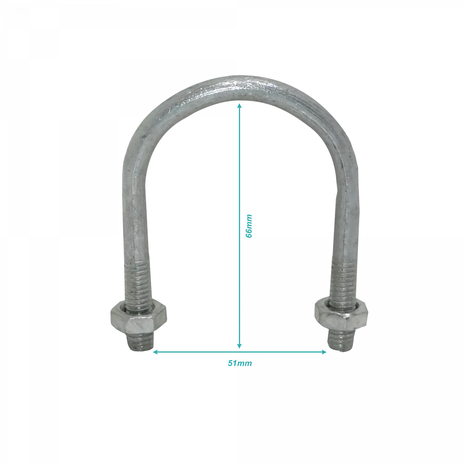 int-48mm inc-2-tuercas Abrazadera Metalica Unitaria para Poste 2