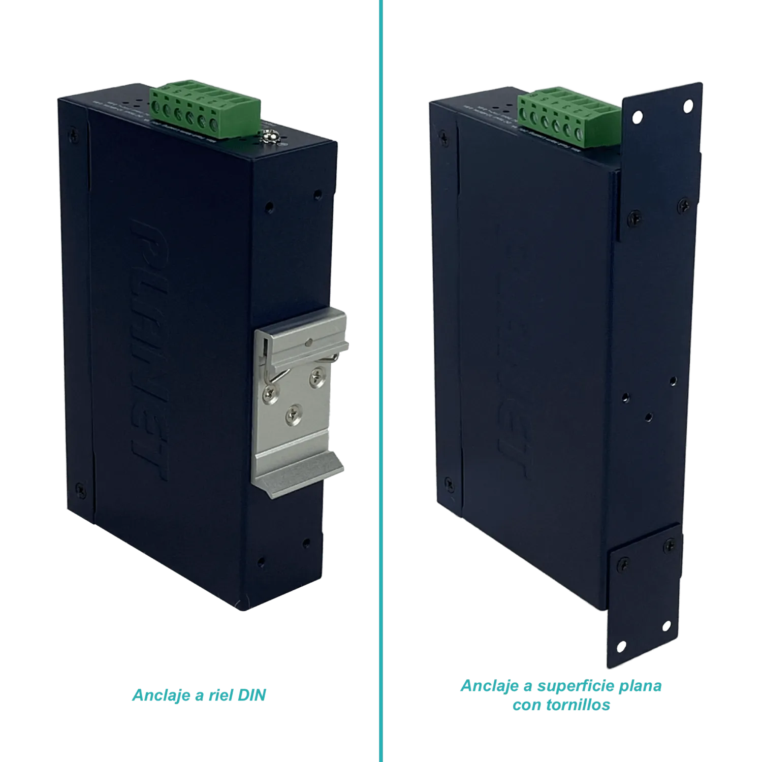 PLANET 4-1000 2-SFP Switch Industrial no-Admin Riel-DIN 12-48VDC 24VAC 3