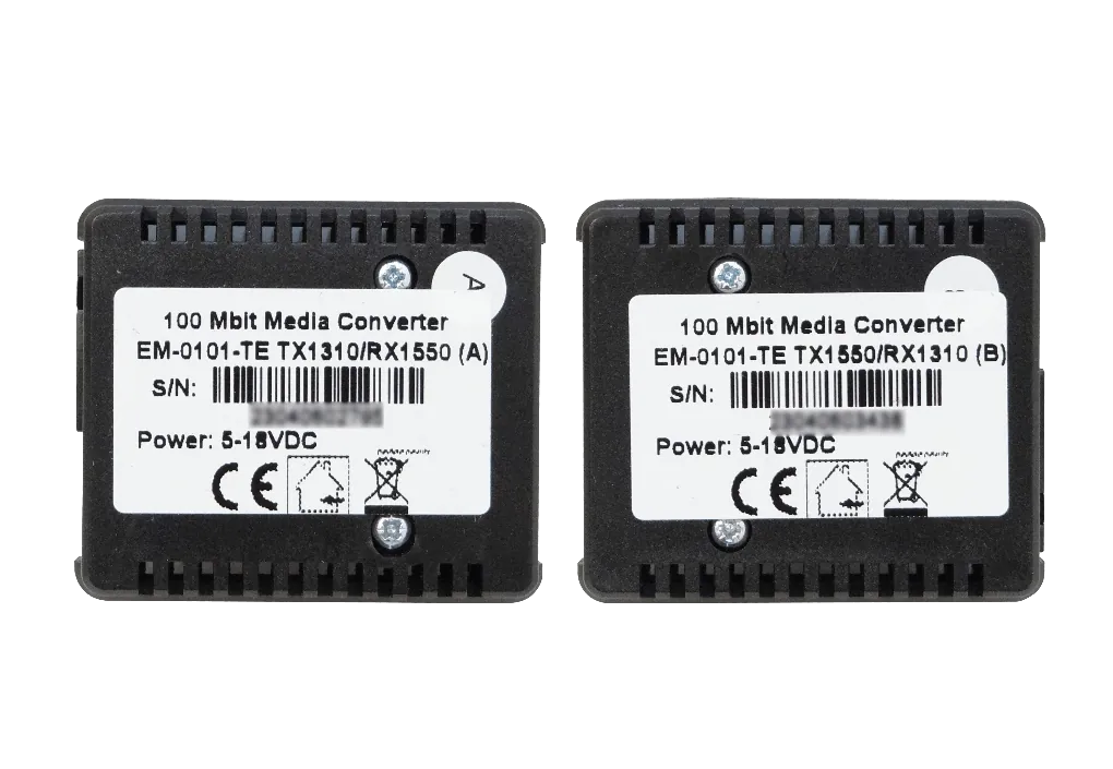 Kit de Conversores de Medios WDM para Fibra Monomodo SC 1310/1550nm 20km 100Mbps - EM-0101-TE 3