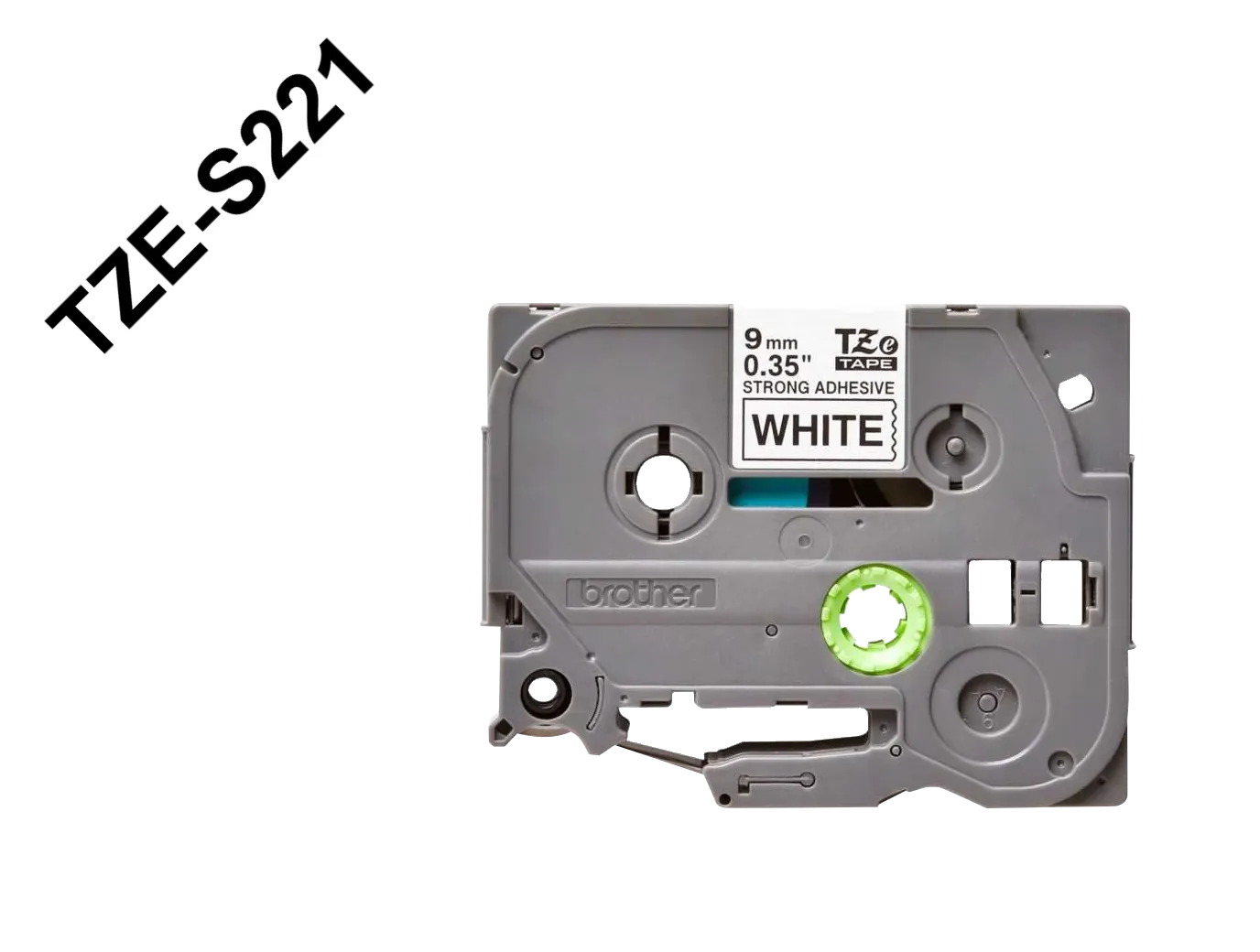 Cinta Laminada Superadhesiva Brother TZE-S221, Texto Negro sobre Fondo Blanco, 9mm, 8 Metros 2